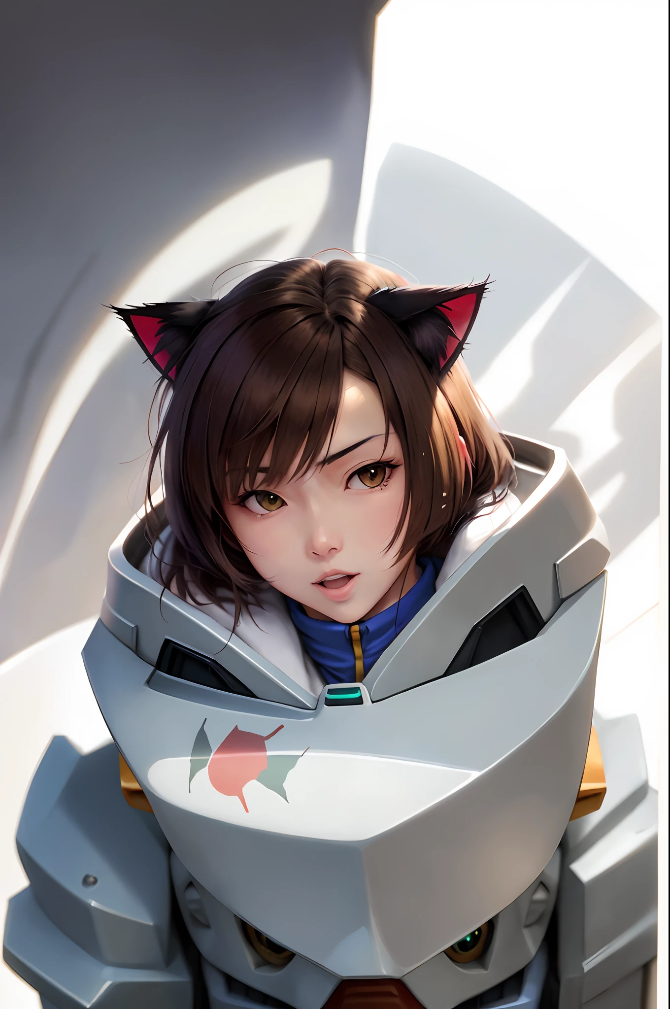 Cat with Gundam face