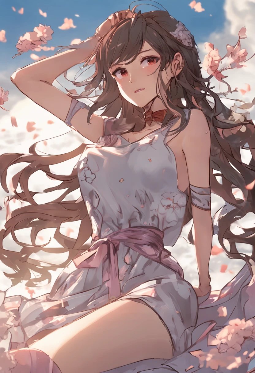 (obra maestra, CG 8k extremadamente detallado, sharp line), kuro usagi, arte oficial, De color, beautiful japanese anime style big eyes, Una mujer bonita, brown light hair, (Mini sujetador transparente de encaje rosa fino detallado, Encaje fino rosa detallado mini bragas T-back), dark brown eyes, mojado y transparente, small hard Nipple erection:1.4, Through nipple, mirando al espectador, bashful, (senos grandes), (desde abajo, Pov:1.3), Cameltoe:1.3, Bragas blancas de tanga T-back, bajo teta, escote:1.3, piel suave:1.2, (Bragas de tanga en la espalda cortadas muy profundamente en Cameltoe), (Bragas de tanga en la espalda cortadas profundamente en el labio leporino), (cara sentada, piernas abiertas, Pose enfatiza Cameltoe: 1.5), (Clearly visible female pubic and genital form:1.3), (Clearly visible erect nipple shape:1.3), Composition visible from the parietal to the thighs from the viewer, (Wet panties and tight to the pubic area:1.5), (wet and tight nipple bra:1.5),