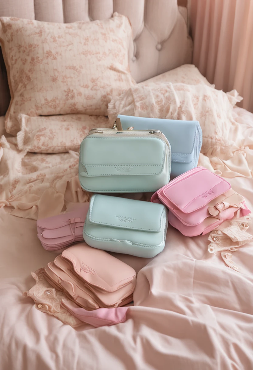 Three pairs of panties on the bed,One wallet and one wallet, Cute panties, Various colors, Pastel color, soft cute colors, blue underwear, 4 colors!!!, in pastel shades, Multiple colors, big breasts thin waist, light toned, pastel colored, 3 colors, Solid color, pastels, Panties, Very nice pastel colors, 4 colors, bright pastel color, Pants,The bottom gear is white