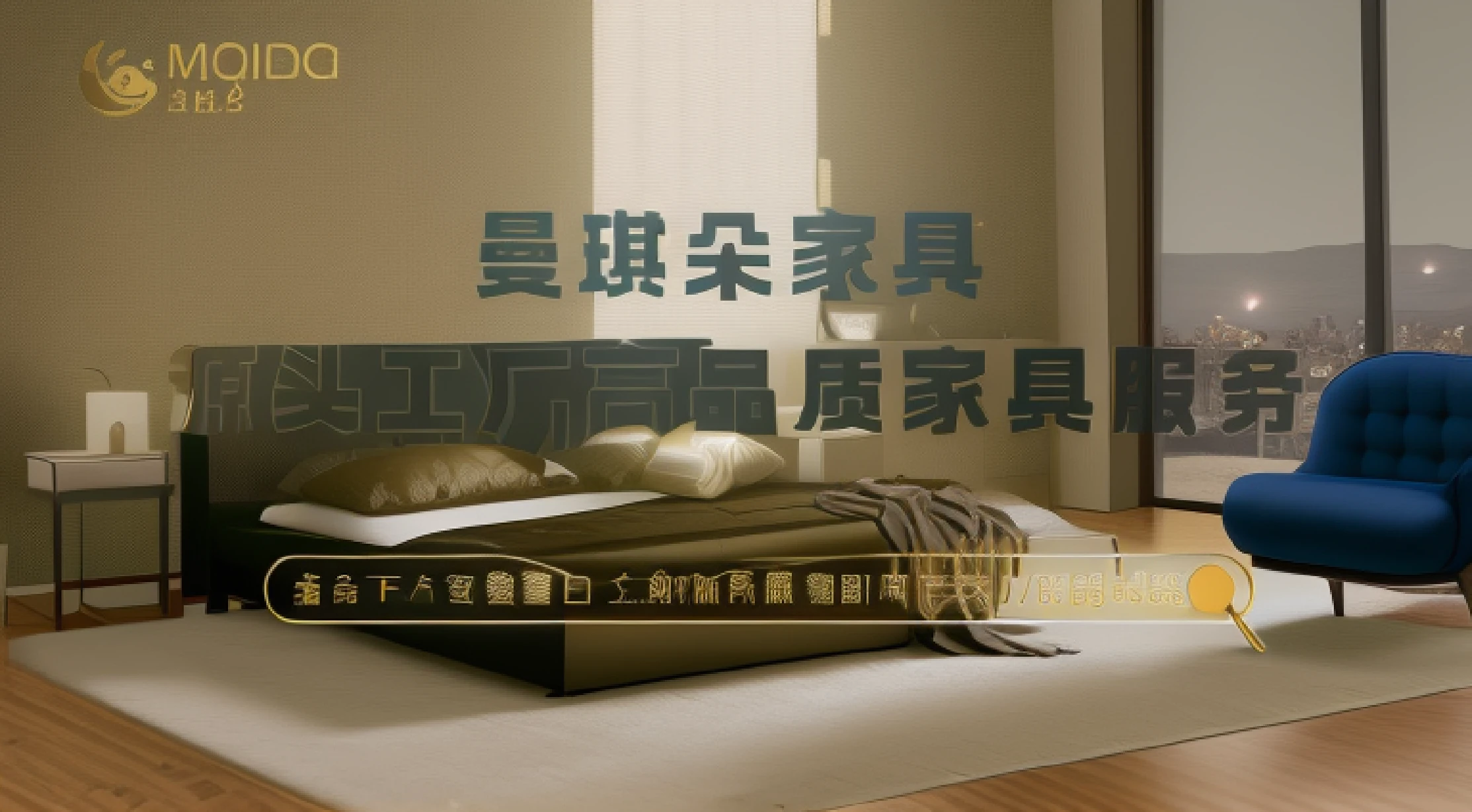 Image of Alafard in bedroom with bed and chair, bed is not made, Wang Chen, Bed, Chiba Yuda, Middle metaverse, un made bed, advertisement picture, product introduction photos, bedroom background, jia, Bed room, personal room background, luxury advertisement