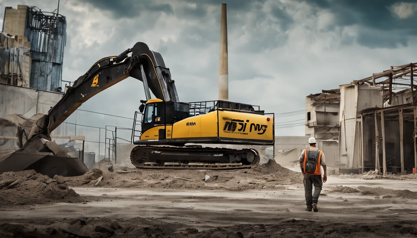 A middle-aged American man，Man，White top，Denim cargo pants，Black rain boots， Very professional water spray，Clean yellow cement truck，夏天，Blue sky，Construction site scene，ultra-realistic image，centered composition，Elevation viewing angle，ultra-realistic image，Real-world scenarios，8K分辨率，Meticulous and minimalist environment，The is very detailed，top-quality，artsy photography，Miniature scenes，Cinematic texture
