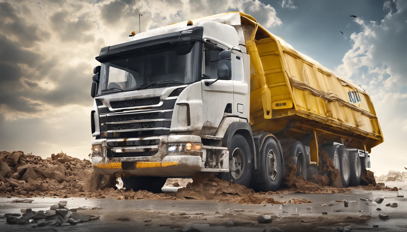 A middle-aged American man，Man，White top，Denim cargo pants，Black rain boots， Very professional water spray，Clean yellow cement truck，夏天，Blue sky，Construction site scene，ultra-realistic image，centered composition，Elevation viewing angle，ultra-realistic image，Real-world scenarios，8K分辨率，Meticulous and minimalist environment，The is very detailed，top-quality，artsy photography，Miniature scenes，Cinematic texture