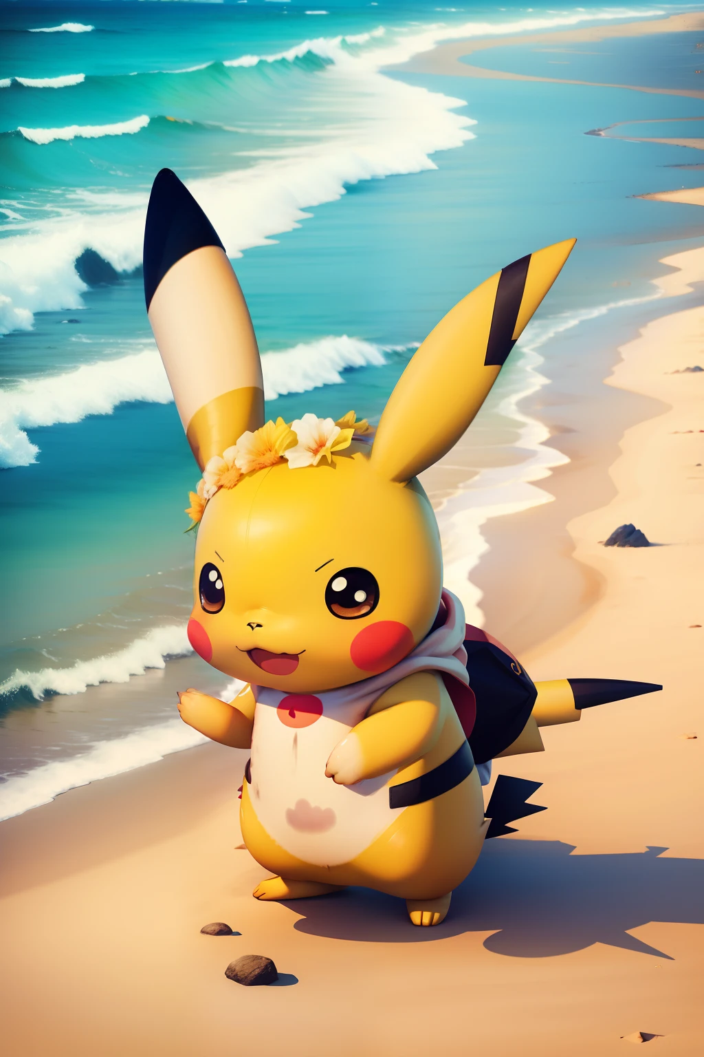 idealized (nude:1.1) <lora:PikachuPokemon:0.7> monster girl , pikachu, petite, thick thighs BREAK outdoors background