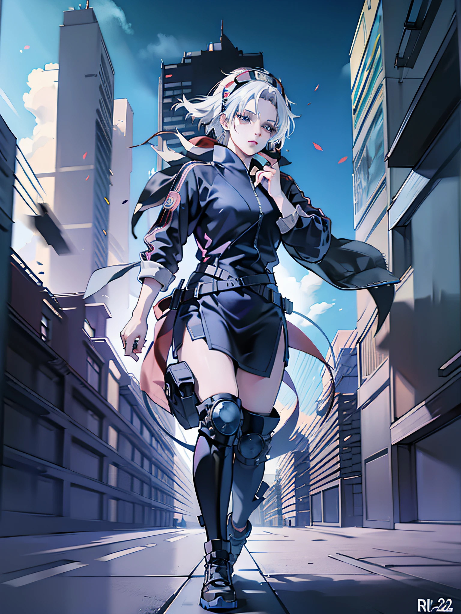 'Kakashi cyberpunk style, full body, moving mode, colored hair, silver eyes, 32k, ultra-realistic, insanely detailed, Super-Resolution, RTX'