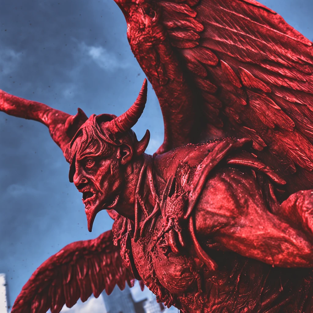 Fallen angels come。A symbol of the devil。Red double hole Killing Angel