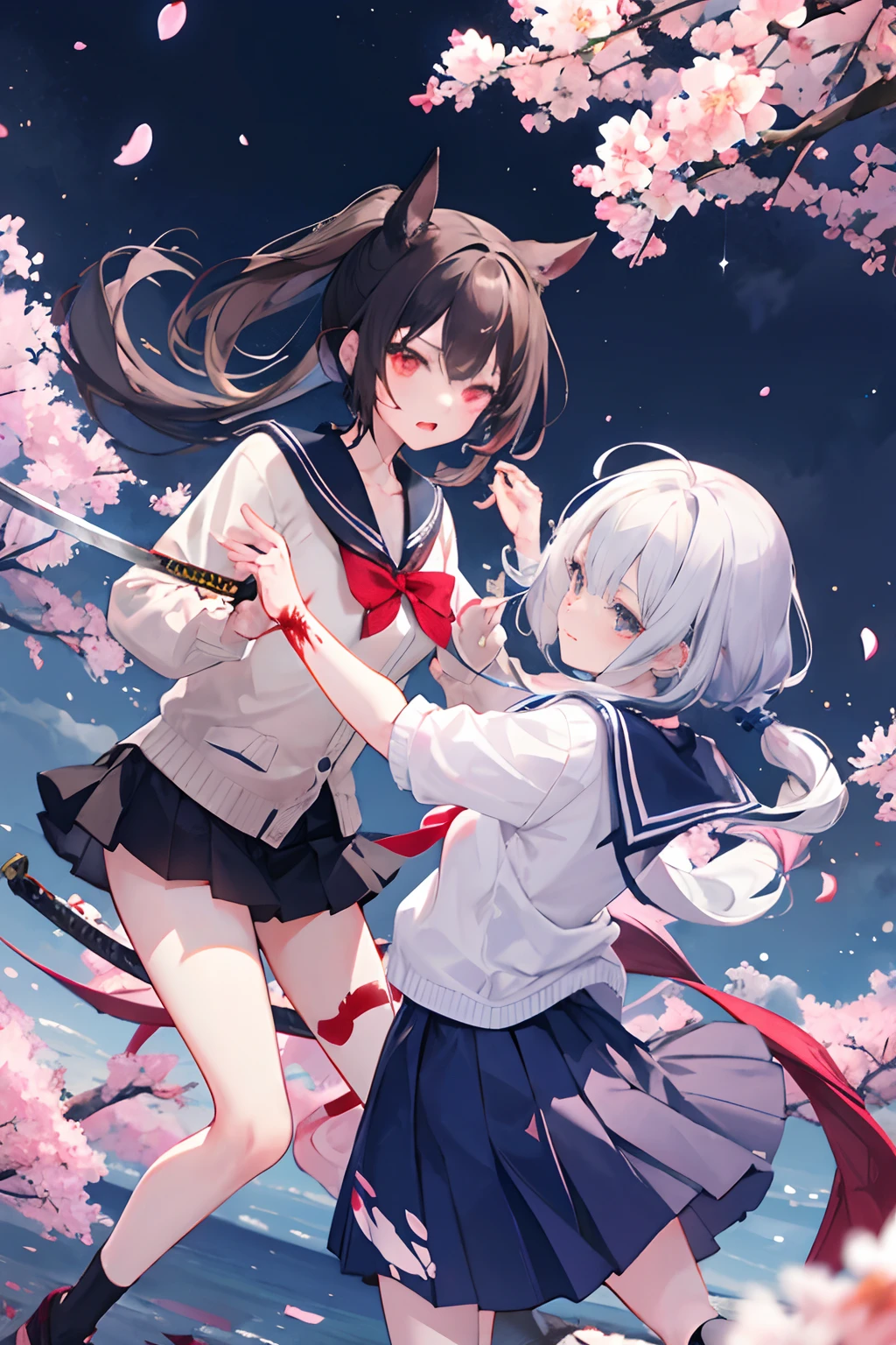 2 ragazze diverse viste da dietro,ass support,guardandole da dietro,grande culo,grandi tette,felice di stare con te,enorme culo,enormi tette,ultra-highres, ultra-detailed, best quality,perfect hands,2 ragazze,samuraisuit 2 girls,sun,old samurai village,holding katana,historically accurate