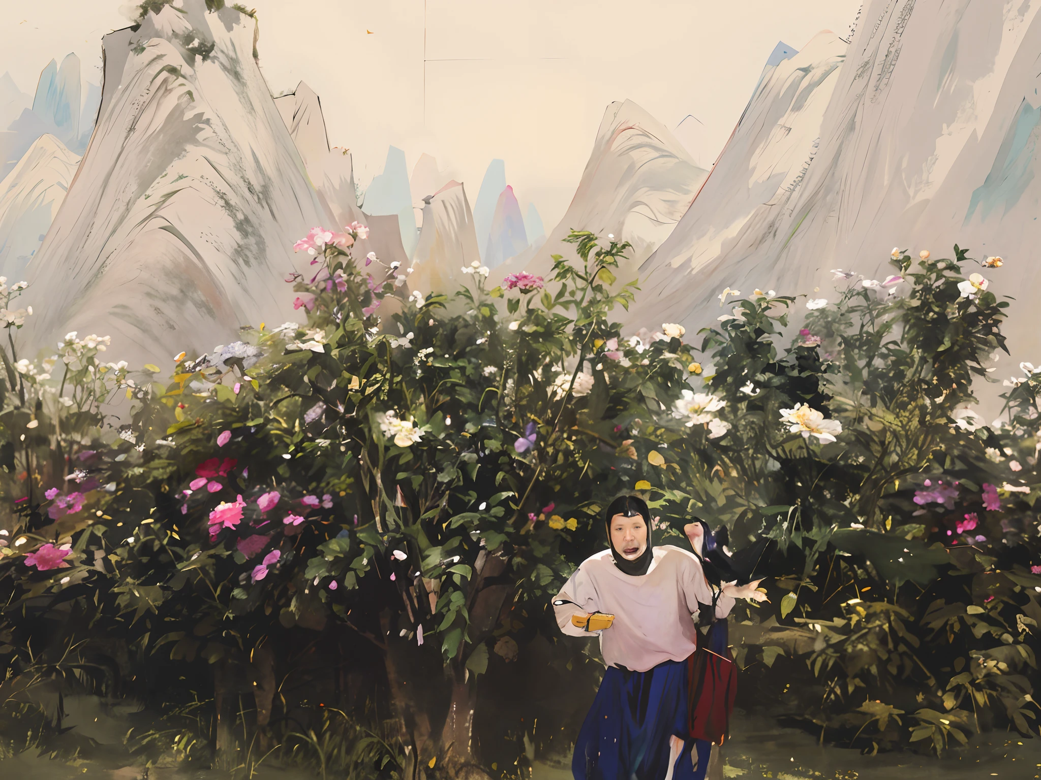 flower, leaf, lily_\(flower\), plant, potted_plant, palm_tree, white_flower, branch, pink_flower, lotus, bamboo, lily_of_the_valley, tree, floral_background, no_humans, daisy