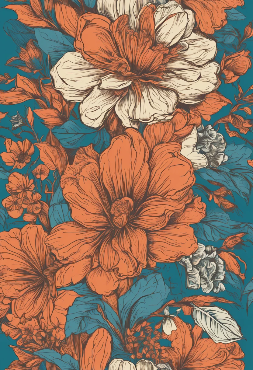 floral wallpaper blue