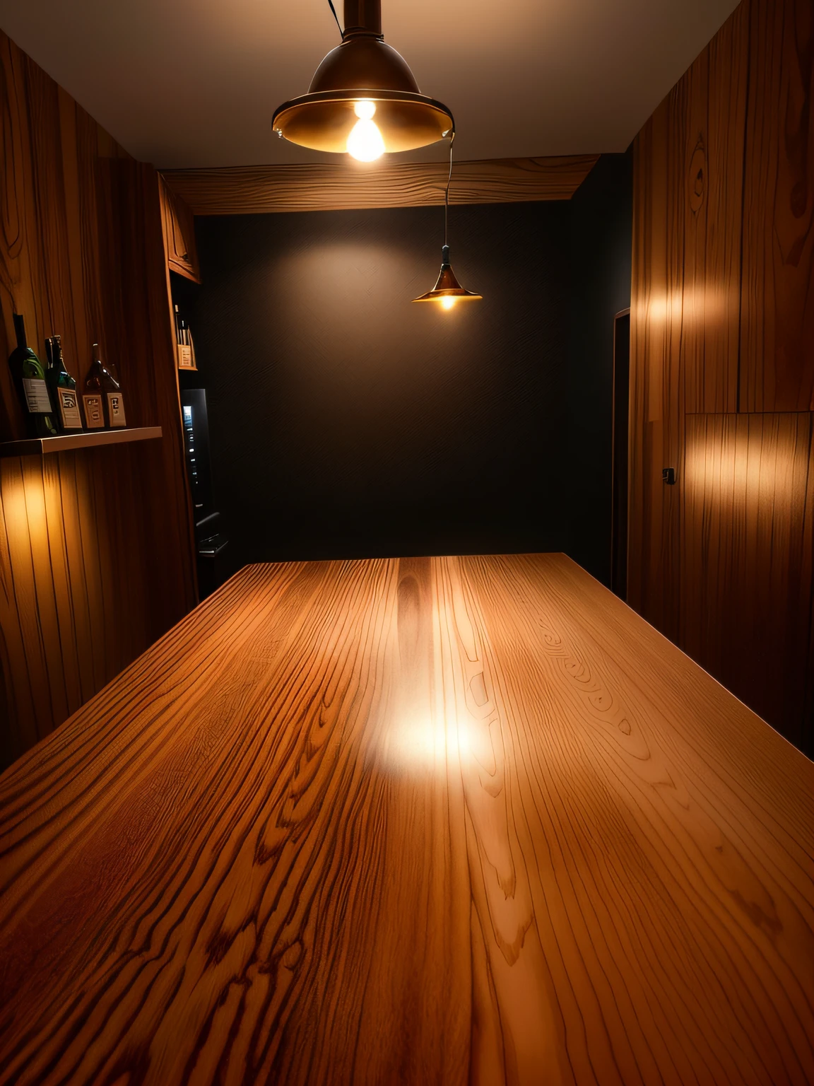 Make it a standing bar　Image using wood　counter　Arrange the liquor