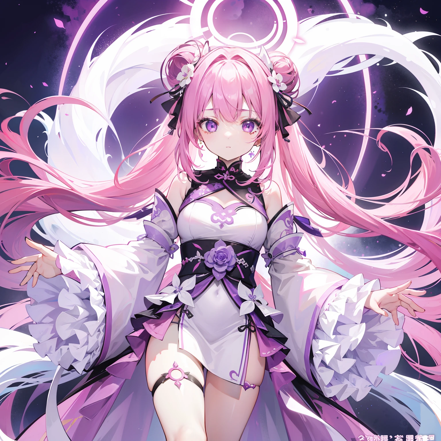 A titled Douluo with multiple pink soul rings,It's a beautiful sister,Pinkish-purple and pinkish-white color scheme,Known as the purple fox