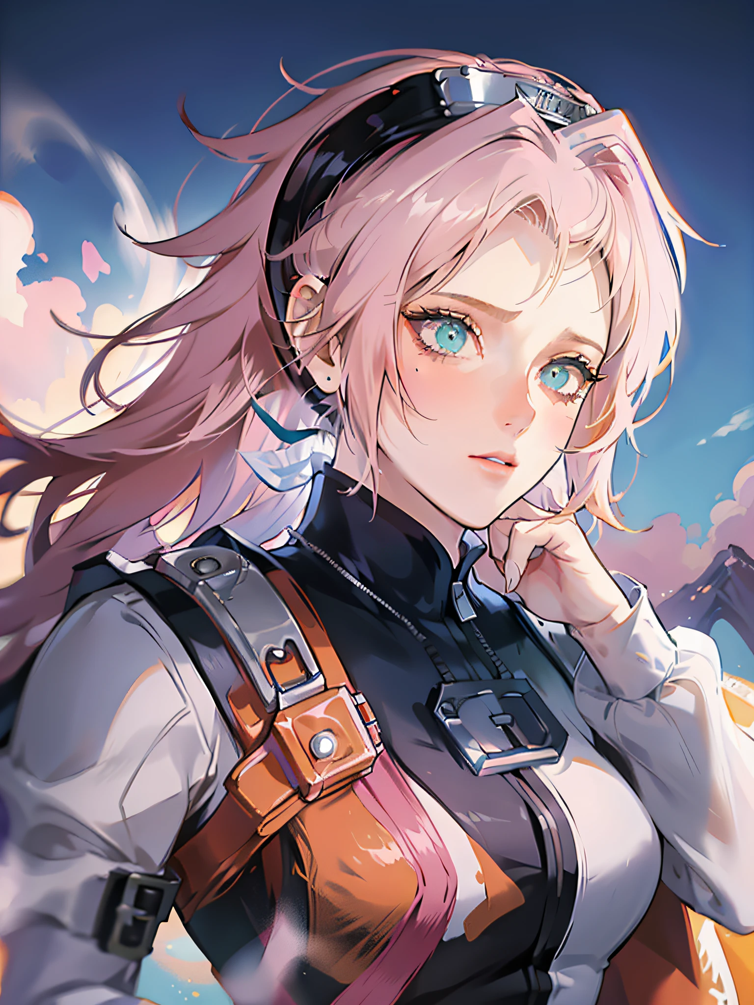 `close up portait beautiful girl the orange desert in modern fight suit, hyper realistic, pastel colors, complementary colors, muted colors, vibrant colors, dramatic colors, vaporwave, retrowave, black and white, colorfull, artochrome, highly detailed, 4k`