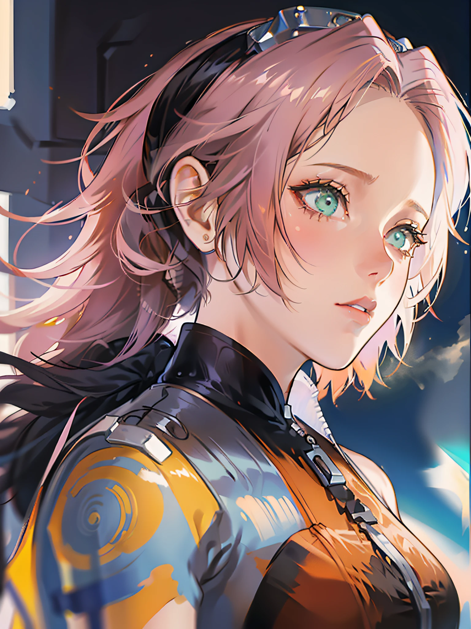 `close up portait beautiful girl the orange desert in modern fight suit, hyper realistic, pastel colors, complementary colors, muted colors, vibrant colors, dramatic colors, vaporwave, retrowave, black and white, colorfull, artochrome, highly detailed, 4k`