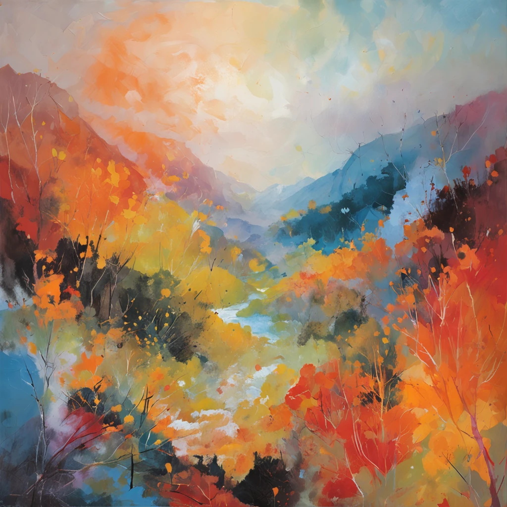 Intricate painting details of Japanese forests, By range Murata, galaxy in background, Clouds, vivd colour, High contrast, Mountain, vector line art, orange highlights, trending in pixiv, anime concept art, Stick, Mattire, high high quality, Edge to edge, Sanskrit