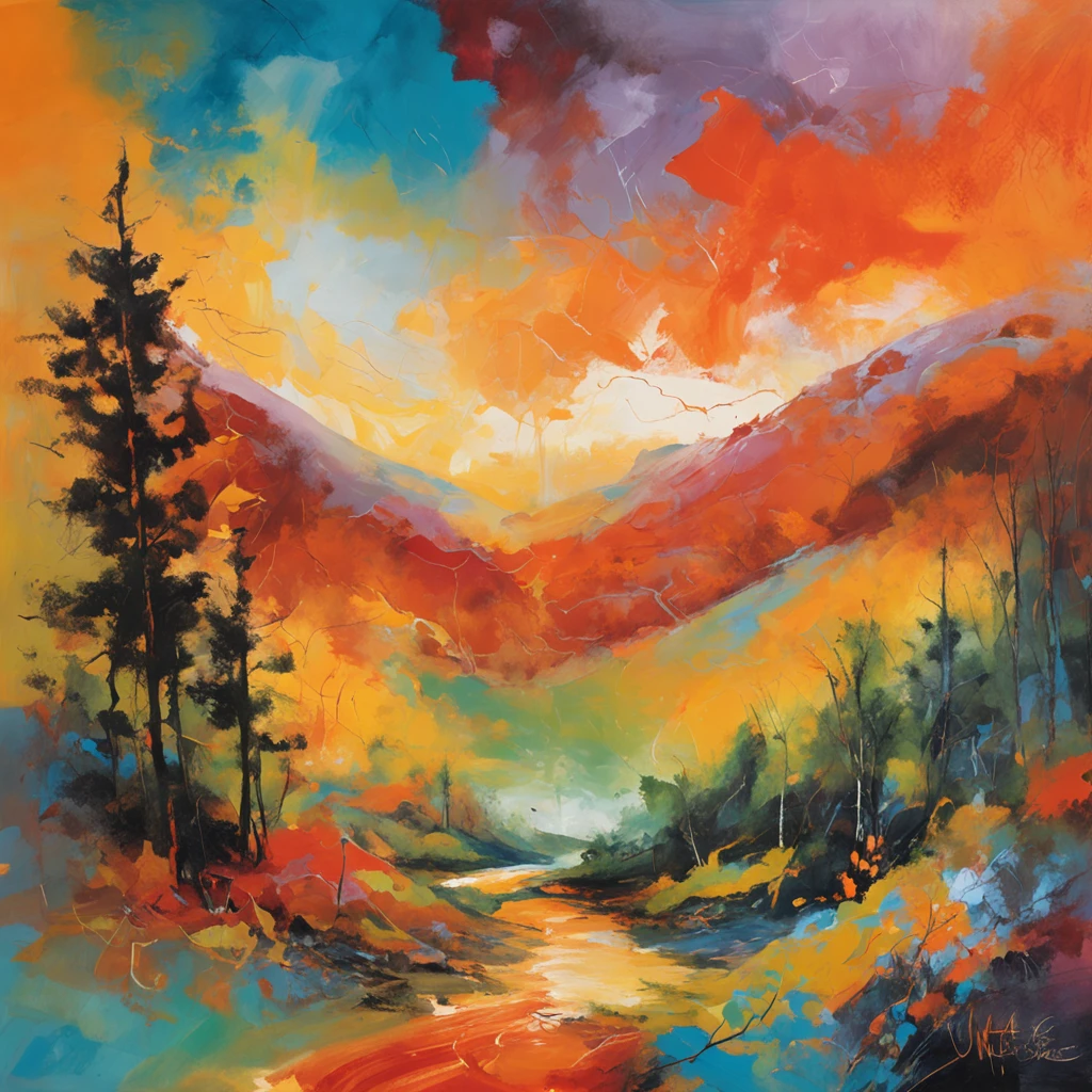 Intricate painting details of Japanese forests, By range Murata, galaxy in background, Clouds, vivd colour, High contrast, Mountain, vector line art, orange highlights, trending in pixiv, anime concept art, Stick, Mattire, high high quality, Edge to edge, Sanskrit