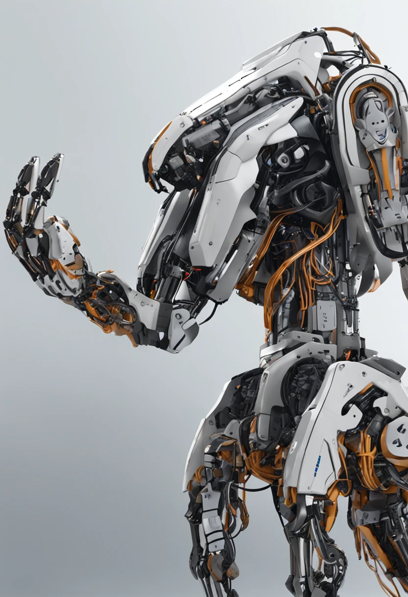 Fantasia De Alta Qualidade, cybernetic hands, There are two robotic hands that are touching each other, robotic limbs, robot arms, Robotic arms, Robotic outstretched arms, with robotic arms, robotic bionic technical, robotic, extended robotic arms, robot hands, robot dragon hands and feet, robotic limbs on the ground, robotic prosthetic limbs, robots, foco em dois androides, futuristic robot body, partial robotic body, energy in the hands, circuitos brilhantes, com lente 120mm, light lighting.