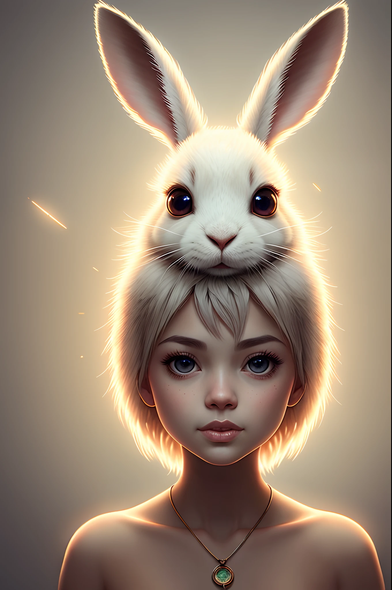 cute and adorable rabbit, steampunk, futuristic, neon lighting, sunlight, sunbeam, intricate detail. 8k, dreamlike, super cute, symmetrical, soft lighting, trending on artstation, intricate details, highly detailed, unreal engine, by ross tran, wlop, artgerm and james jean, Brian Froud, art illustration by Miho Hirano, Neimy Kanani, oil on canvas by Aykut Aydoğdu, cute big circular reflective eyes, Pixar render, unreal engine cinematic smooth, intricate detail