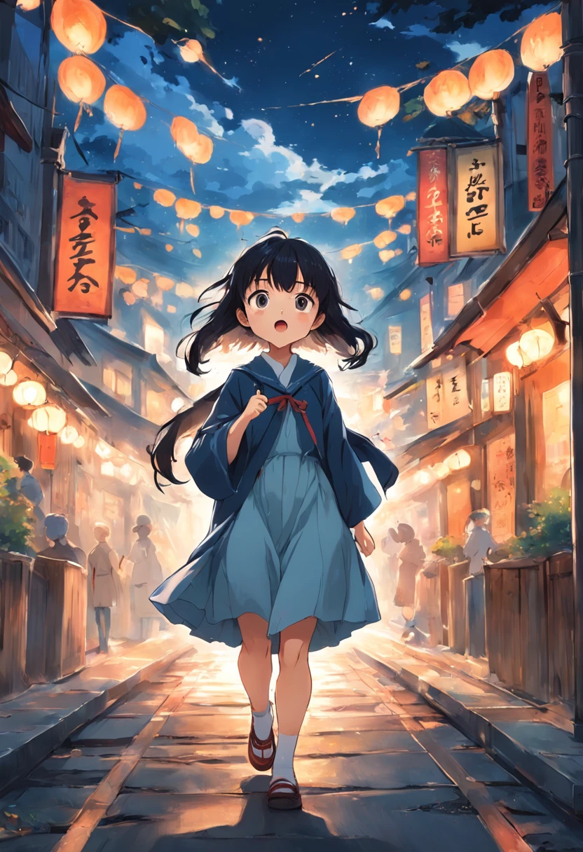 cute girl, Multiple pose and expressions, different angles, character seet, ghibli style, childrens book, --niji 5 --ar 16:9, illustration