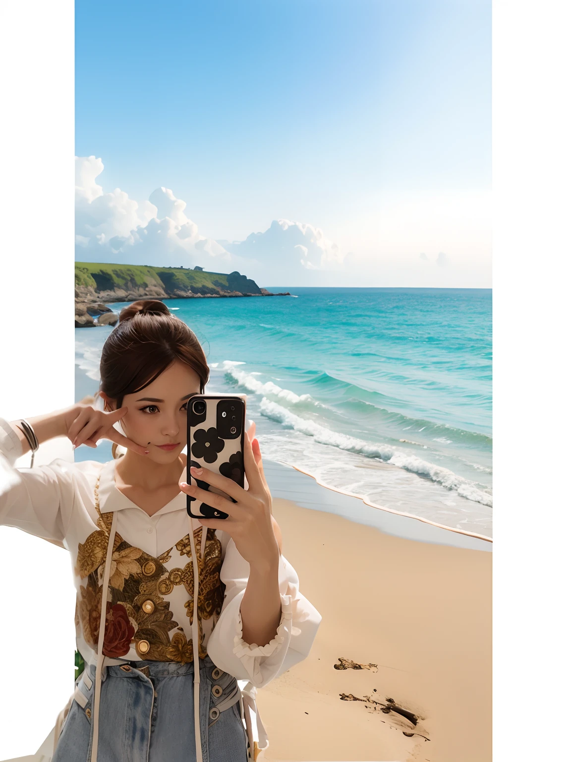Paint a romantic seaside background,Cinematic lighting effects,ultra-realistic realism,hyper HD,Masterpiece detail,High quality details。