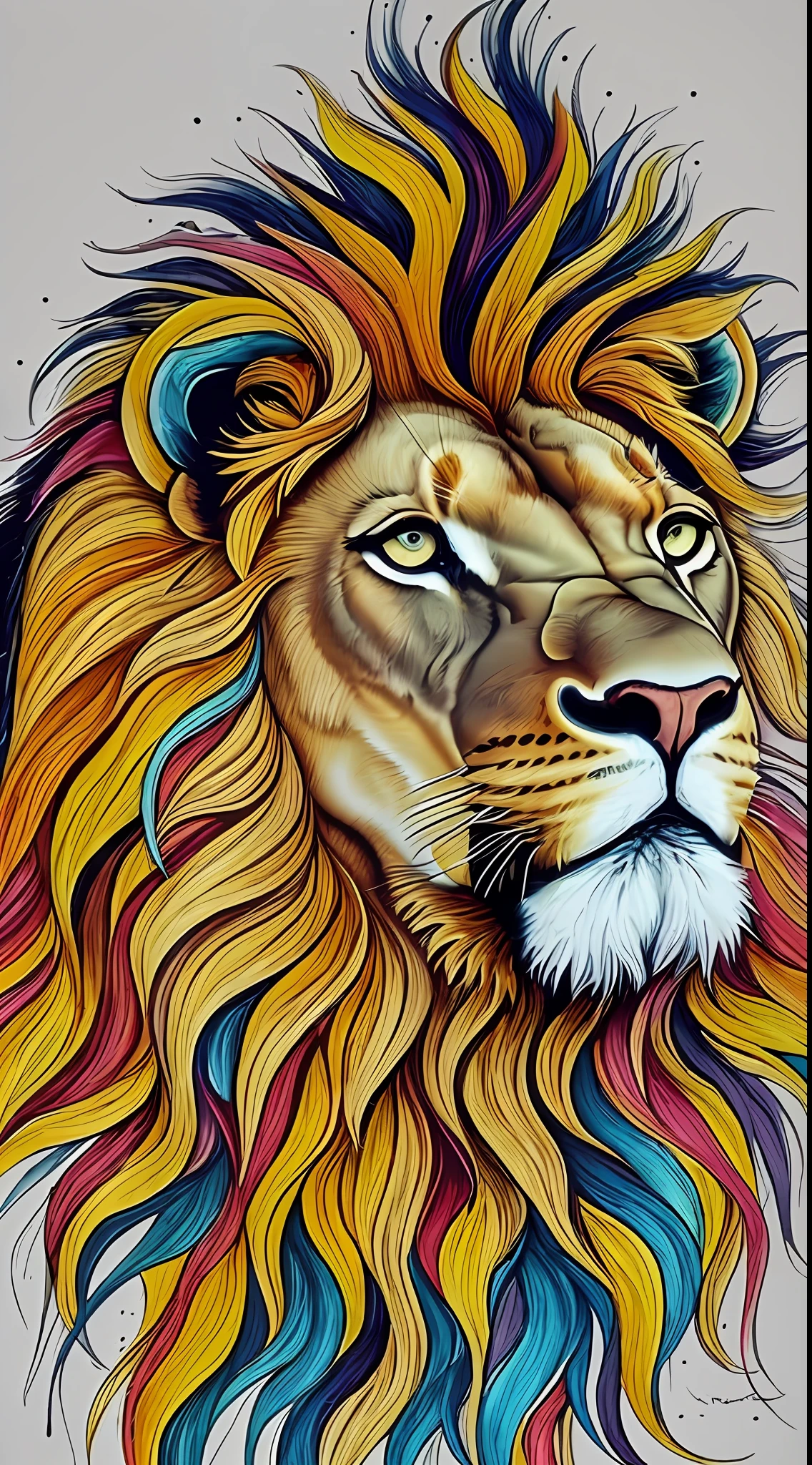 Imagine a lion drawn with soap bubbles --auto --s2