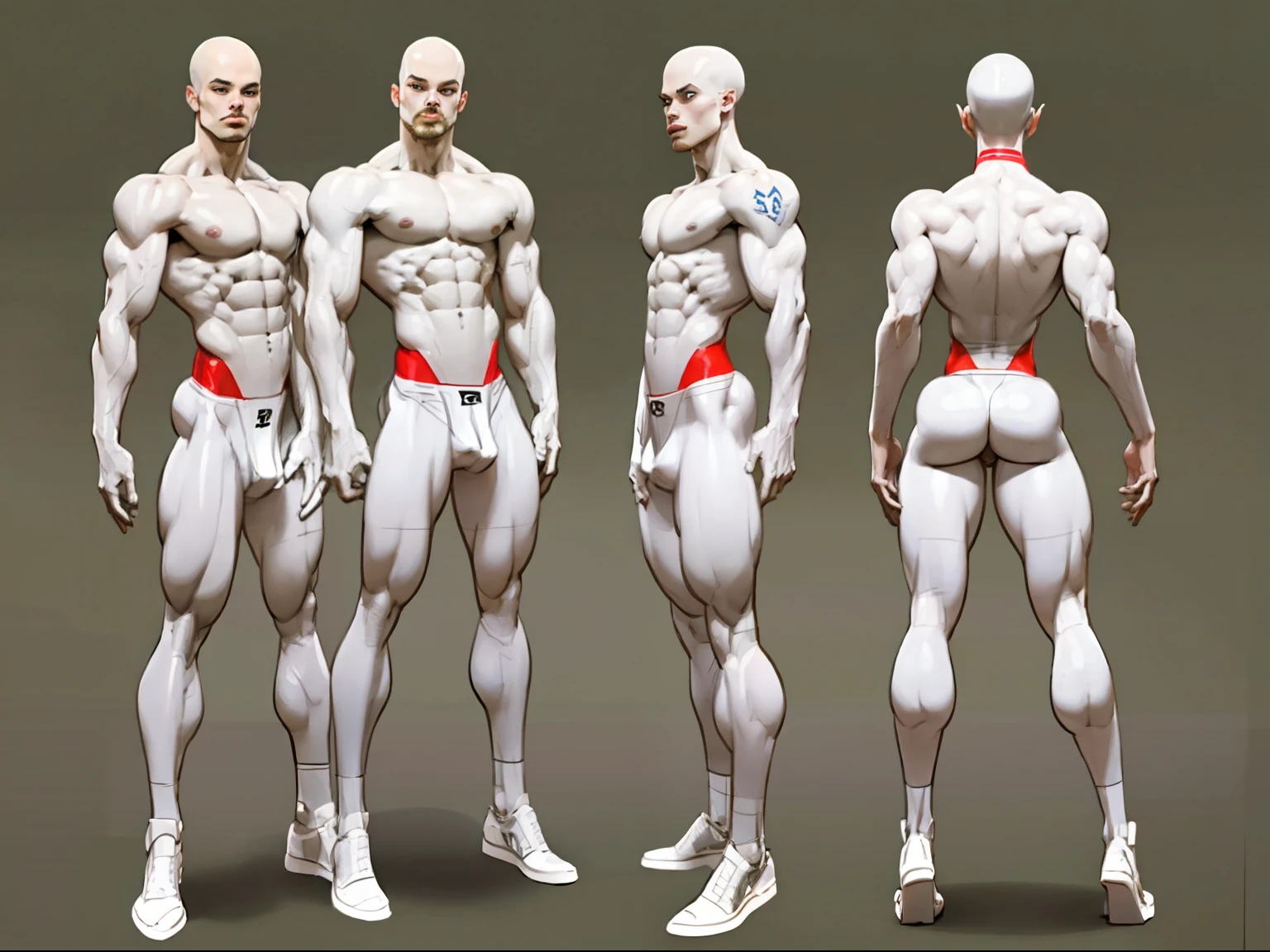 ((masterpiece)),(((best quality))),((character design sheet)), illustration,1man, boy, environment Scene change, (crotch bulge:1.2), muscular, white skin, masculine, rugged, manly, sharp edges, heroic, white legs, thick legs, devil horns, scribbles and marks, no face, ((mannequin face:1.2)), rough sketches, pose too, white and black color palette, 8k,16k, (simple background, light background: 1.3)