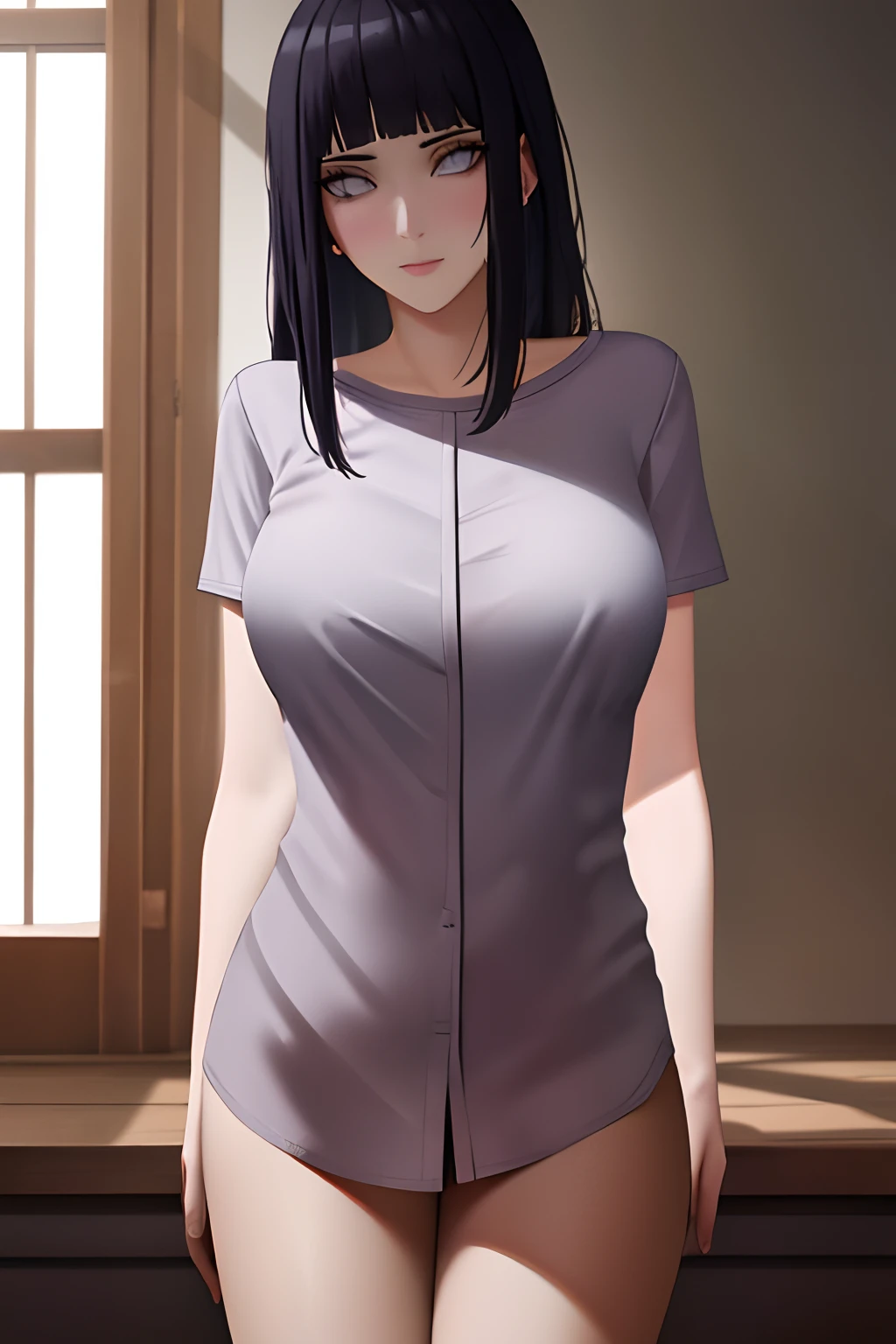 masterpiece, best quality, highres,  1girl, shirt, naked shirt, shirt tug