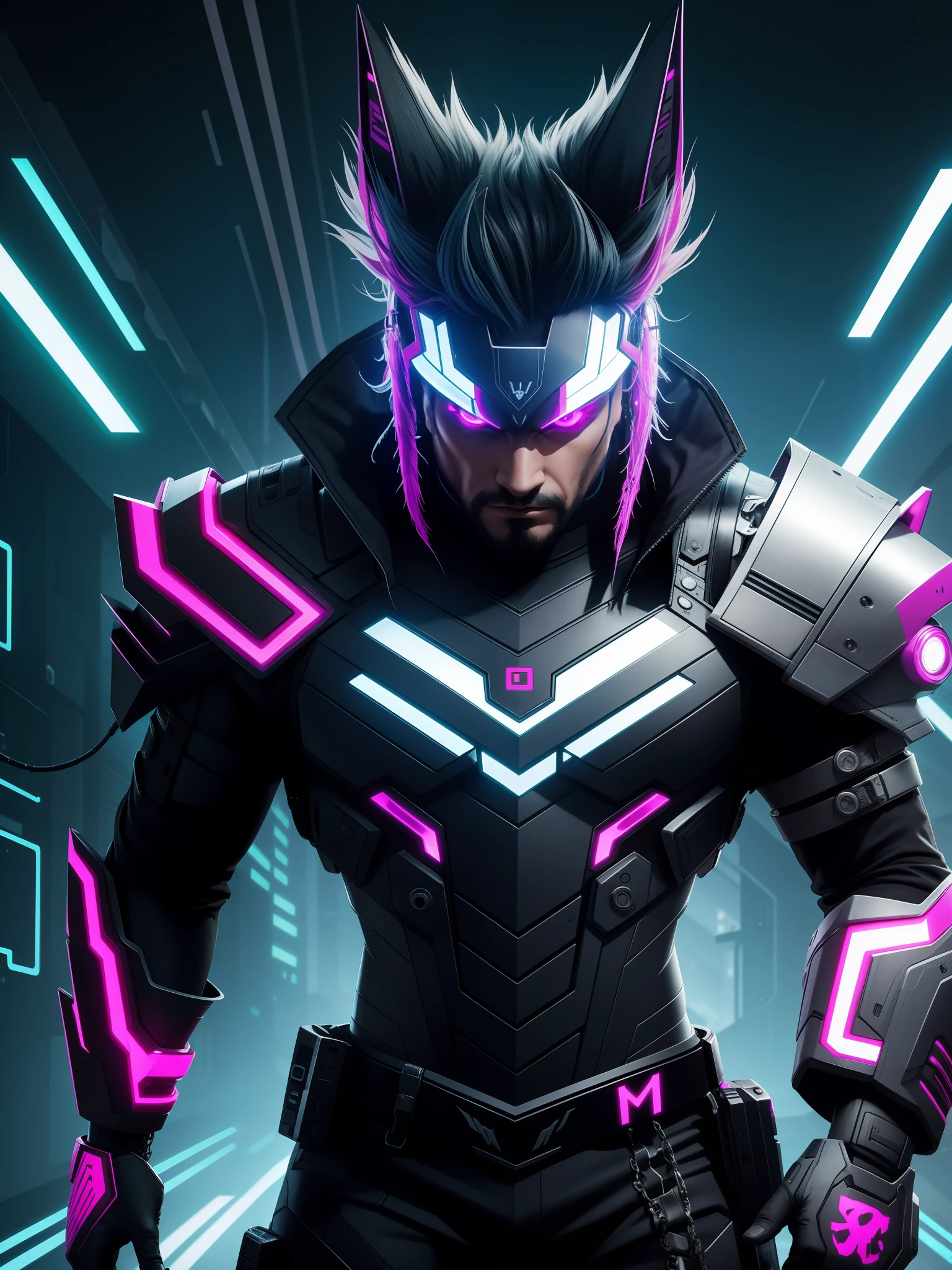 um lobo cyber-punk