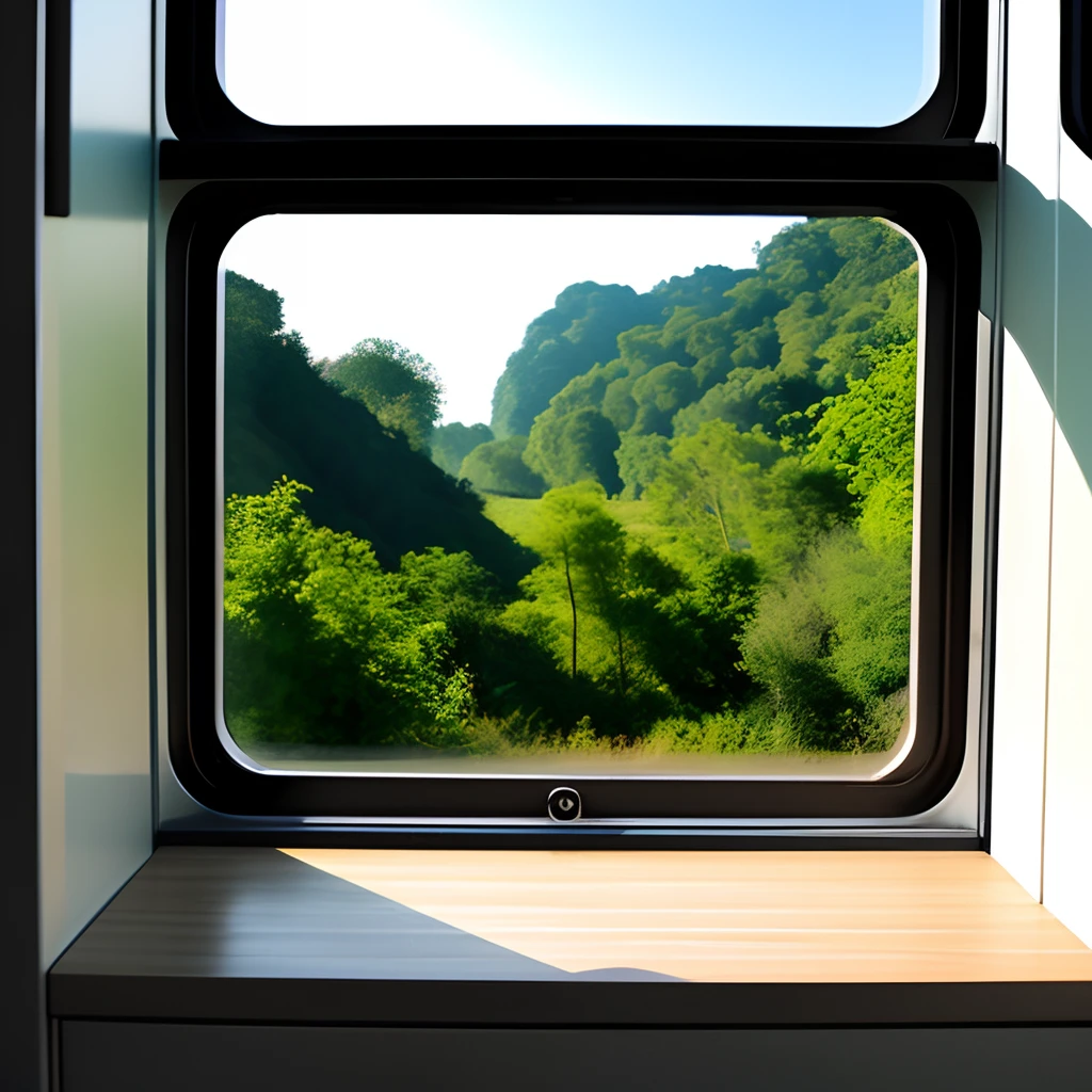 High-speed rail window view
Karst landscape outside the window