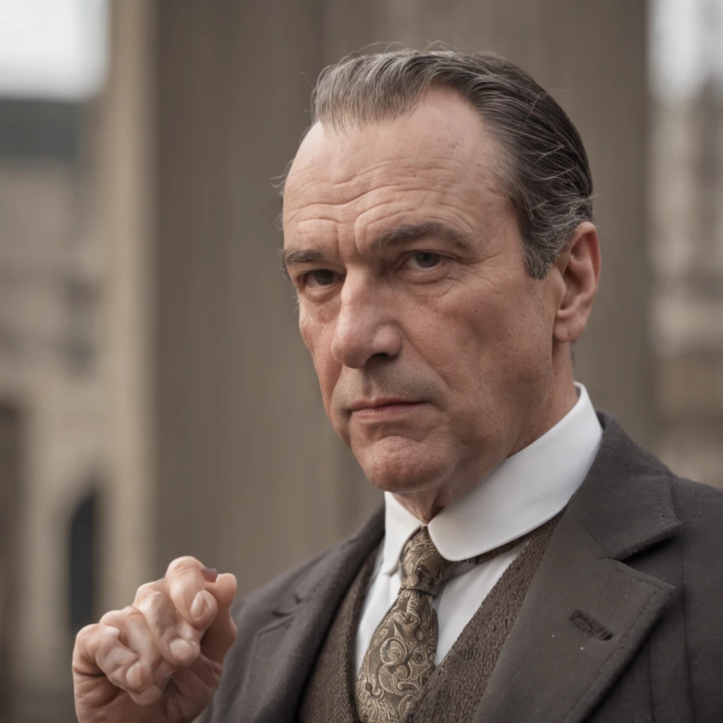 create a powerful and charismatic character inspired by the iconic Don Corleone, that conveys the same identity and respect as the film's legendary kingpin.