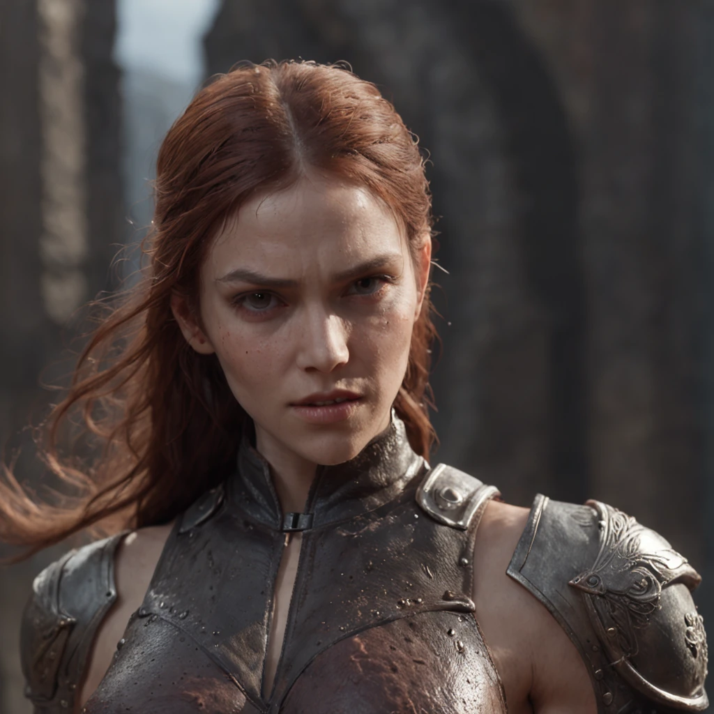 (Professional 3D Rendering:1.3) In the (Realistic:1.3) photo of the most beautiful artwork in the world,Features soft and shiny female heroes, ((Epic Hero Fantasy Muscle Man Rough Wet Hero Angry Long Hair Short Beard and Furious Expression in Dynamic Pose, fantastic location, majestic cluttered environment)), Full body 8K unity rendering, action SHOT, skin pore, Very dark lighting, heavy shading, Detailed, Detailed face, (Vibrant, photos realistic, Realistic, Dramatic, Dark, Sharp Focus, 8K), (Old leather garments damaged by weathering:1.4), ((((Wear fur)))), (Convoluted:1.4), Decadent, (Highly detailed:1.4), Digital Painting, rendering by octane, art stations, concept-art, Smooth, Sharp Focus, Illustration, Art Germ, (Roisch:0.23), Vlop Ilya Kuvshinov, Gregg Rutkowski and Alphonse Mucha Gracias, (Global Illumination, studio lights, volumettic light), Heavy rain, particles floating, lotr, Fantasy, elf, full body Esbian, ((Dark ancient city background:1.3)),CG Cessa,art stations
