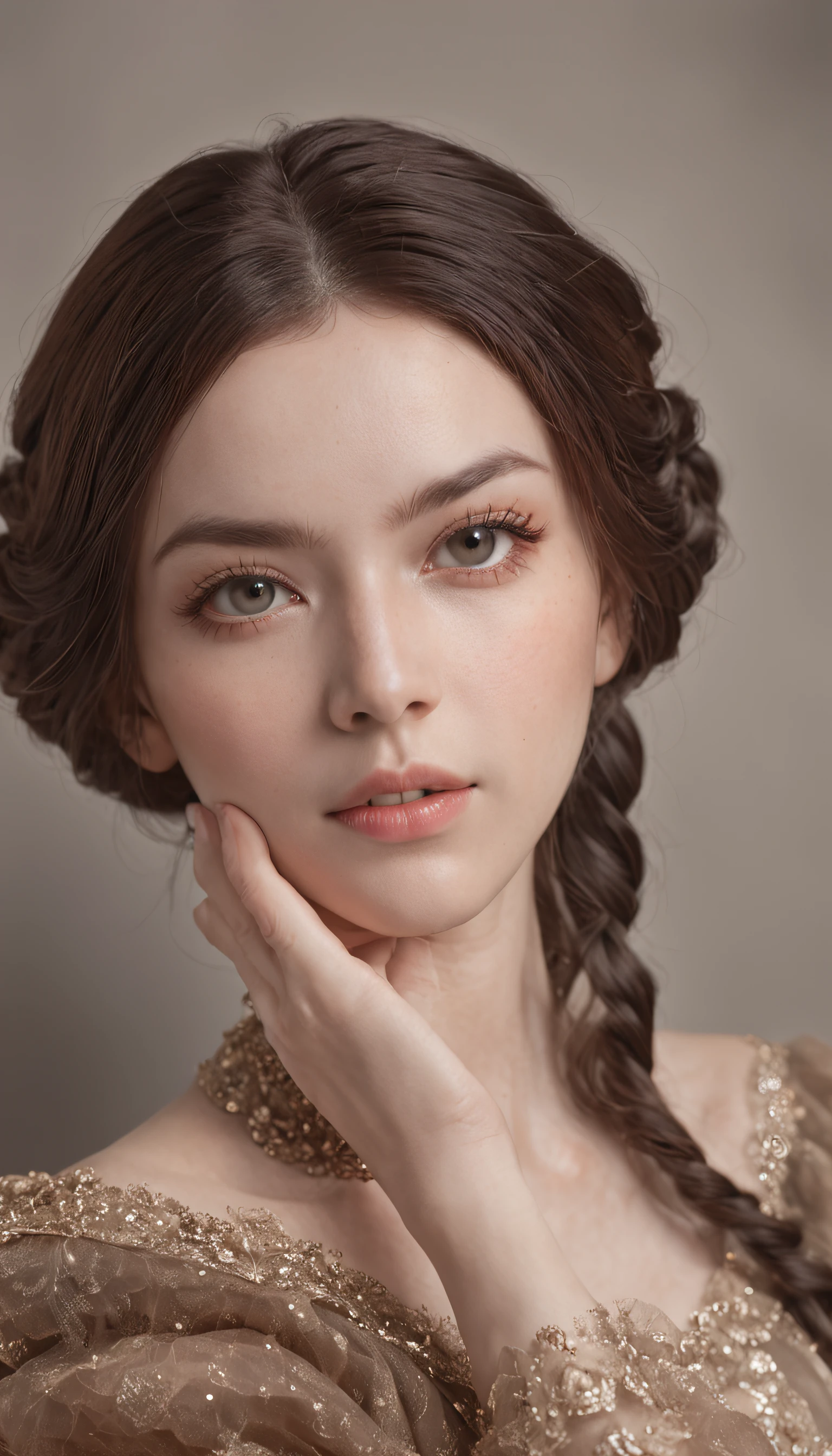 top-quality、​masterpiece、超A high resolution、Full body portrait、(Photorealsitic:1.4)、Raw foto、Natalie with black eyes、Detailed facial texture、Spaniard、