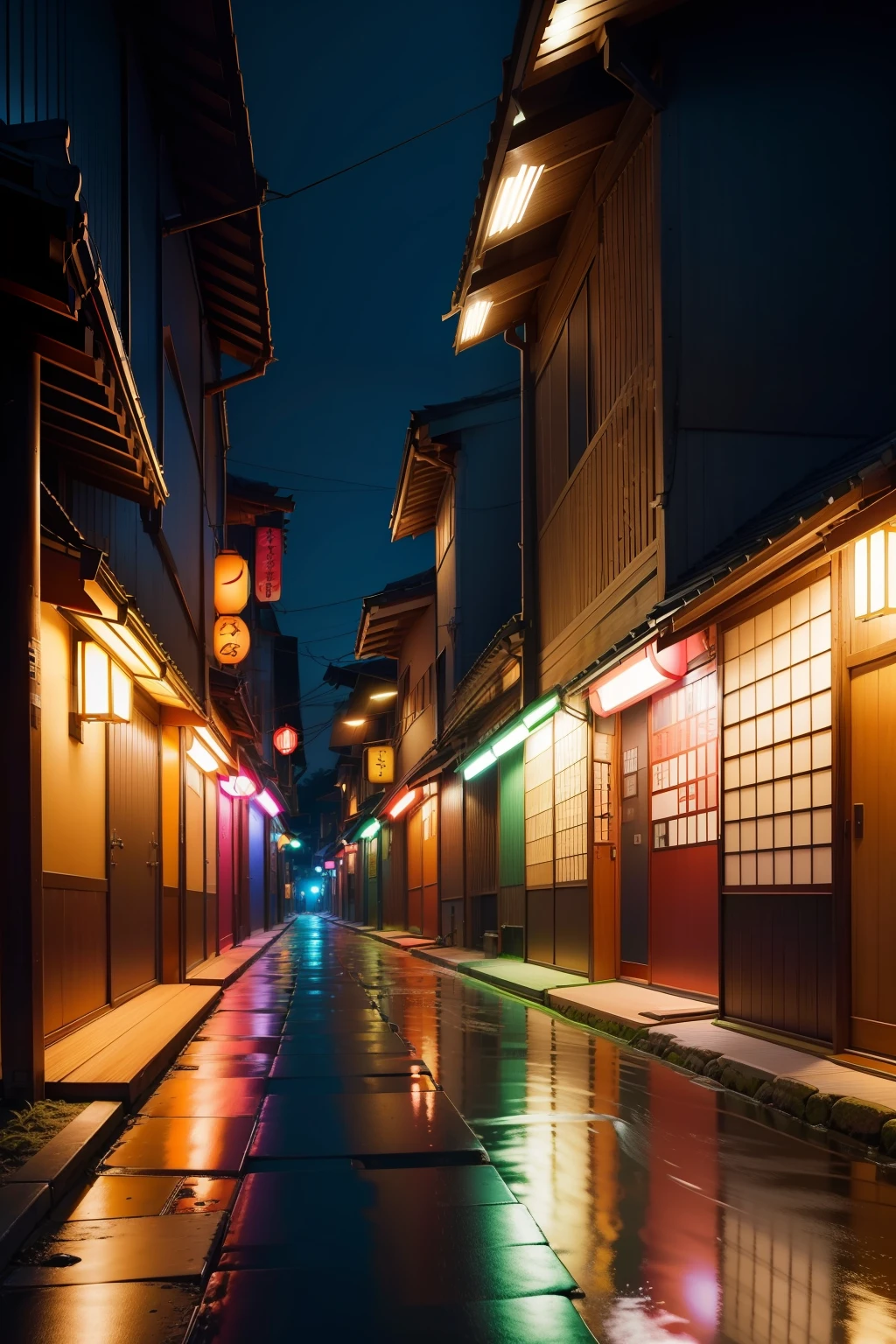 Colorful setting of modern Japan with neon lights (obra-prima) (8k high resolution) (melhor qualidade) (Ultra Definition) (Ultra realista)(Foto RAW) (Foto realista) (bright illumination)