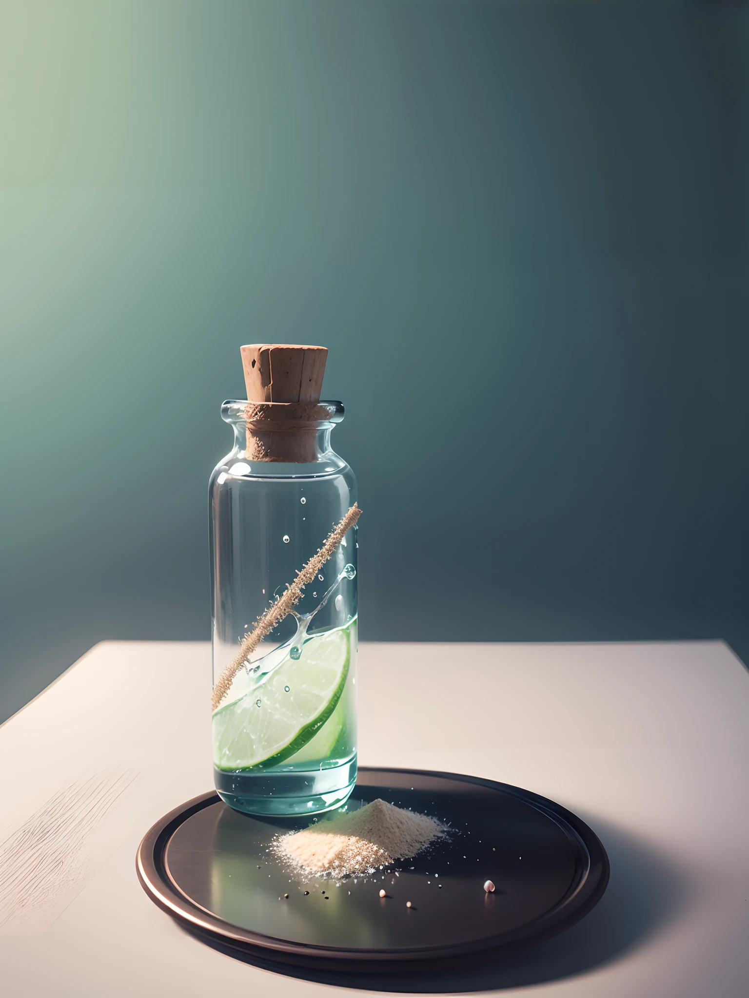 Oil particles with fine network structure adsorbed on the surface Smooth and delicate material transparent and refreshing, white background, minimalist commercial photography --auto --s2