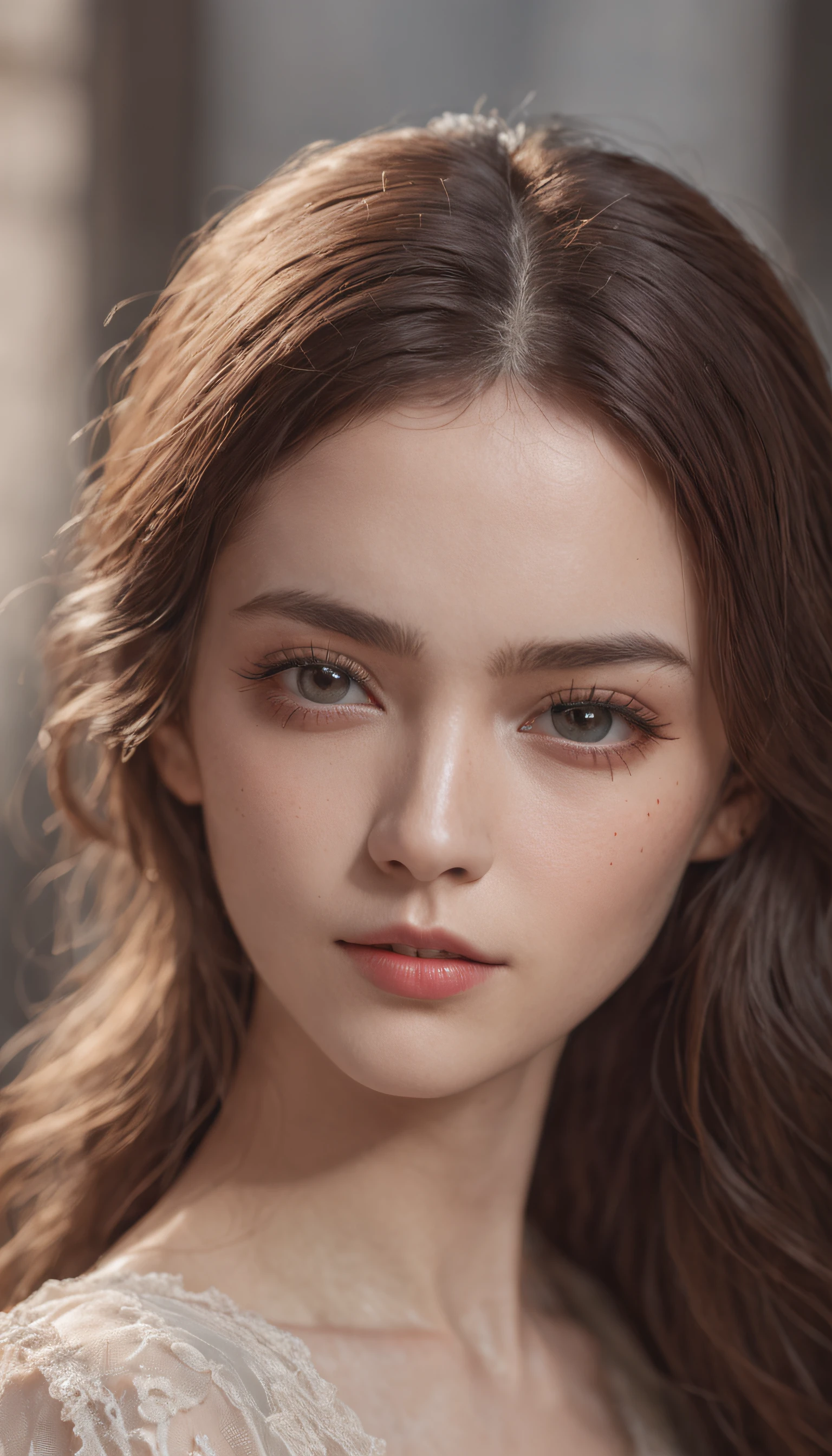 **girl with wavy London hair, blue eyes, a few moles on the right side of her face, Regent period, aged 23, beautiful, 19th century, with honey brown eyes, similar to Hailee Steinfeld, 8k, illustration** -