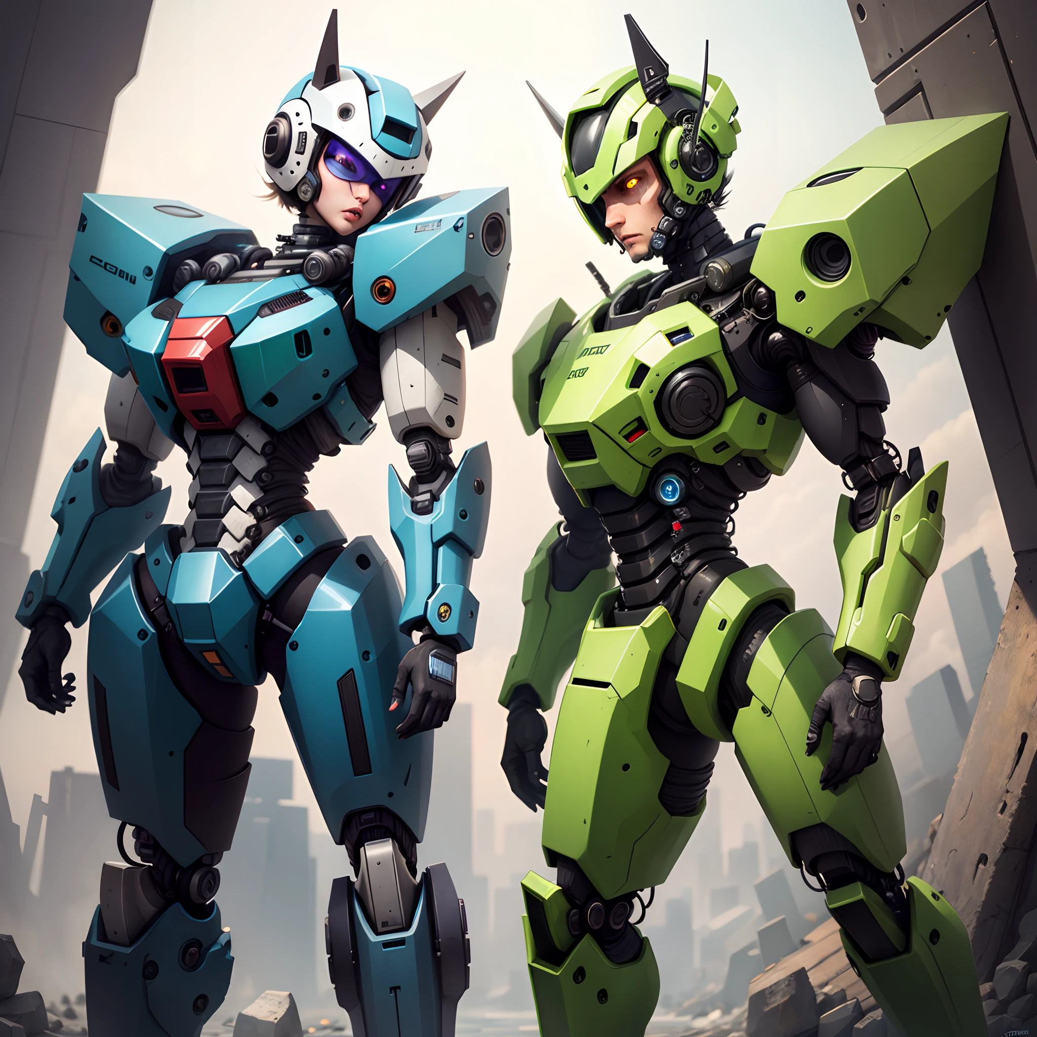mechs,green color