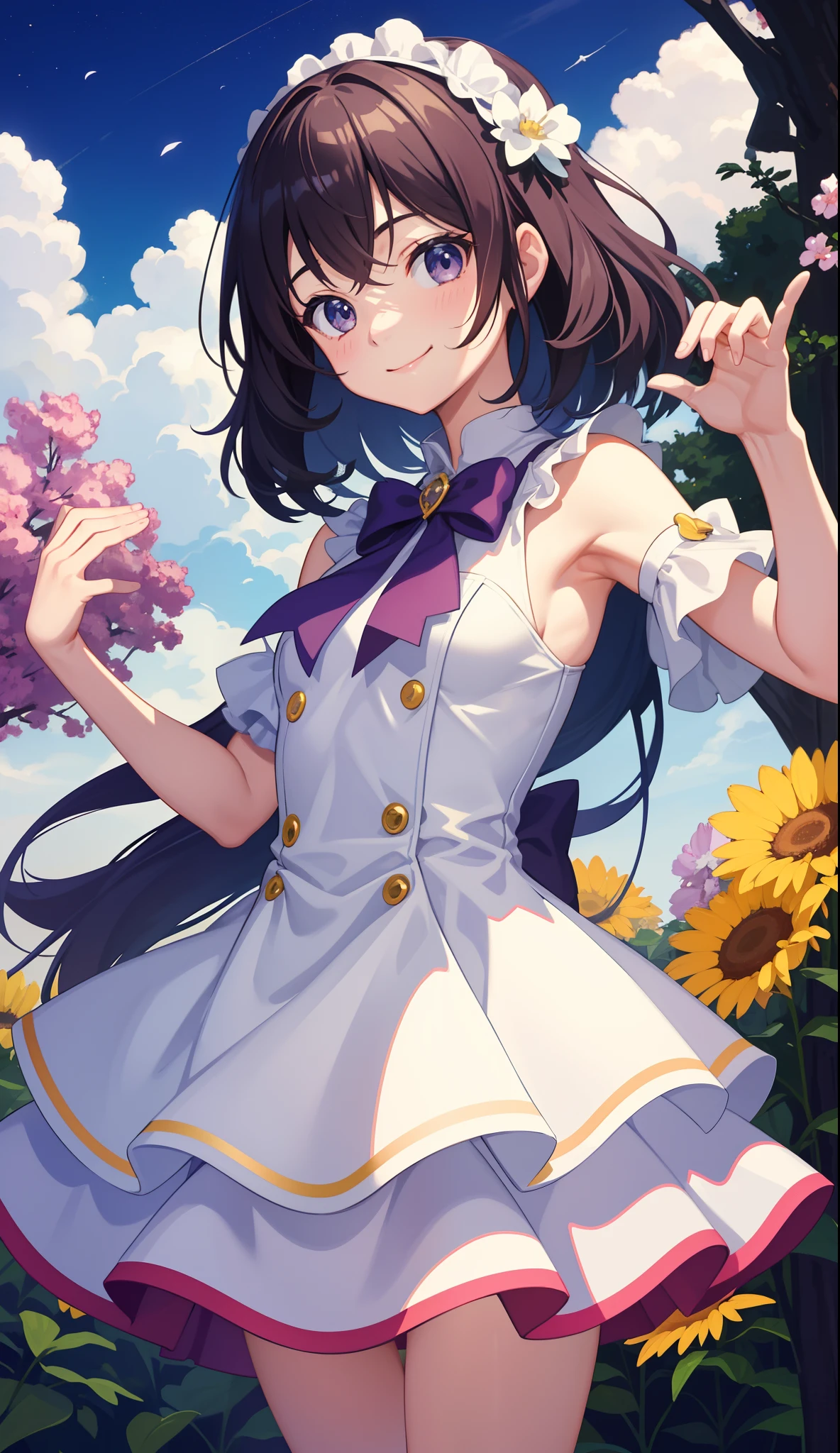 1girl in、A smile、A delightful!　magical little girl、（small tits）