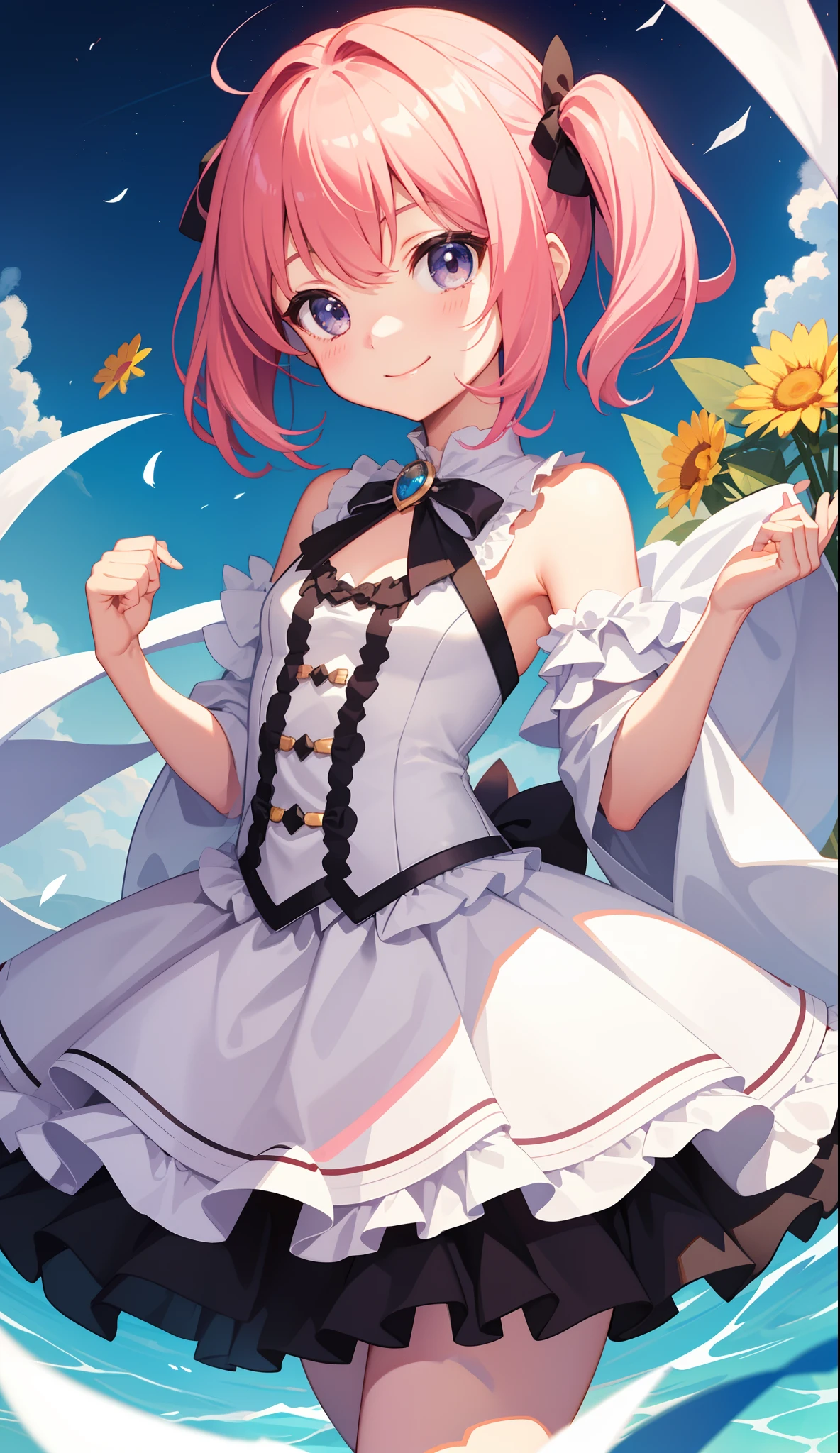 1girl in、A smile、A delightful!　magical little girl、（small tits）