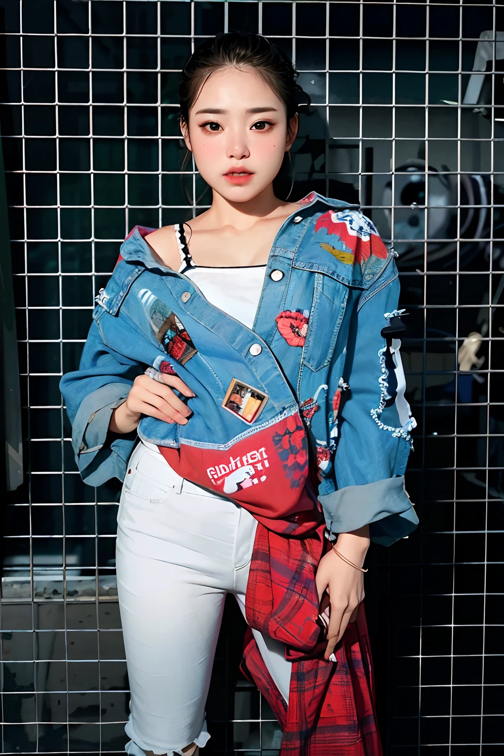 masterpiece, bset quality, realistic, 1girl, (PureErosFace_V1:0.7), (8k, best quality),unbuttoned shirt, shorts, public, peeping, expression_chart masterpiece, bset quality, realistic, 1girl, (PureErosFace_V1:0.7), (8k, best quality),unbuttoned shirt, jeans, public, peeping, expression_chart