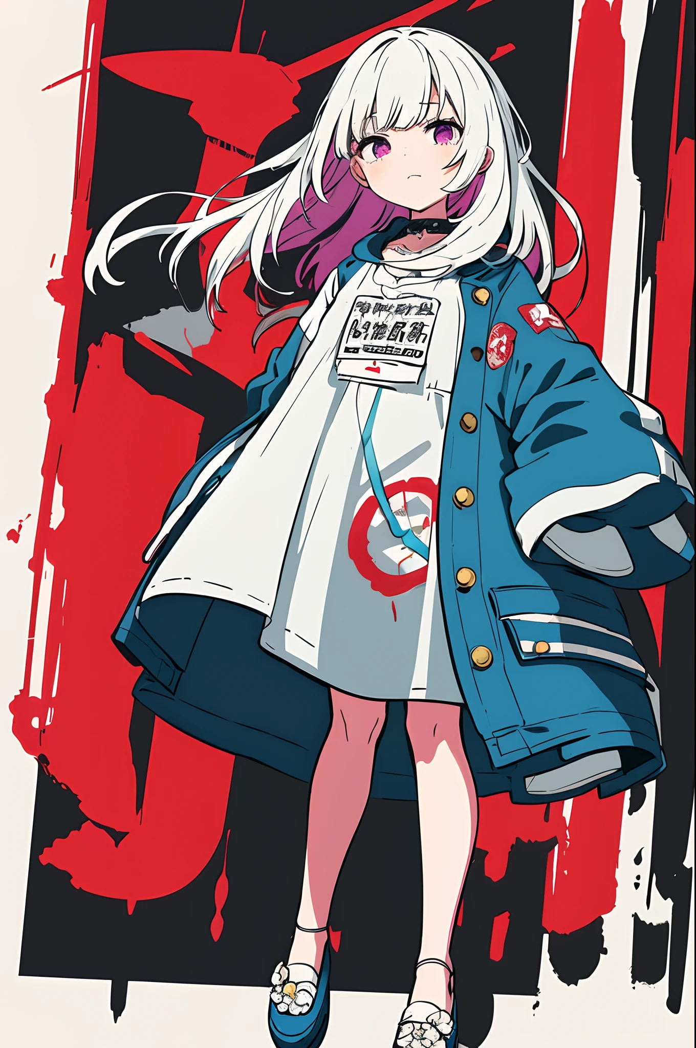(​masterpiece:1.3), (top-quality:1.2), (An ultra-fine illustrations:1.2), (​masterpiece), hightquality, High Detail, ((unparalleled masterpiece ever, top-quality, erfect artwork)), highly contrast、flat-colors、Splashes of color、red blush、Colorful paint patterns、Splattering paint、Wall Art、Color matching、Banksy、Inspiration of genius、I didn't have that idea.、Colorful paint explosion pattern、NY Metropolis、Falling Girl、disheveled hair、Medium breast size、[(Portraits of game characters:1.2):5], {hide one's hands}, {{Hands in pockets}}}, {{Hands in the sleeve}} 、from side、parka、JINS、colourfull、(illustratio:1.2), very wide shot, (line-drawing:1.2), {{Only 5 fingers}}、Eight teeth are visible、Full body posture、espadrilles、Falling from a building、mid air、Aerial walks、Acrobatic、Paint sprinkling、Ink splash、Backgrounds with depth、pop music、9 heads of beauty、Creative fashion、Fashion Leader、RedBlue 黃green、Interdimensional Art、hanikami、love、