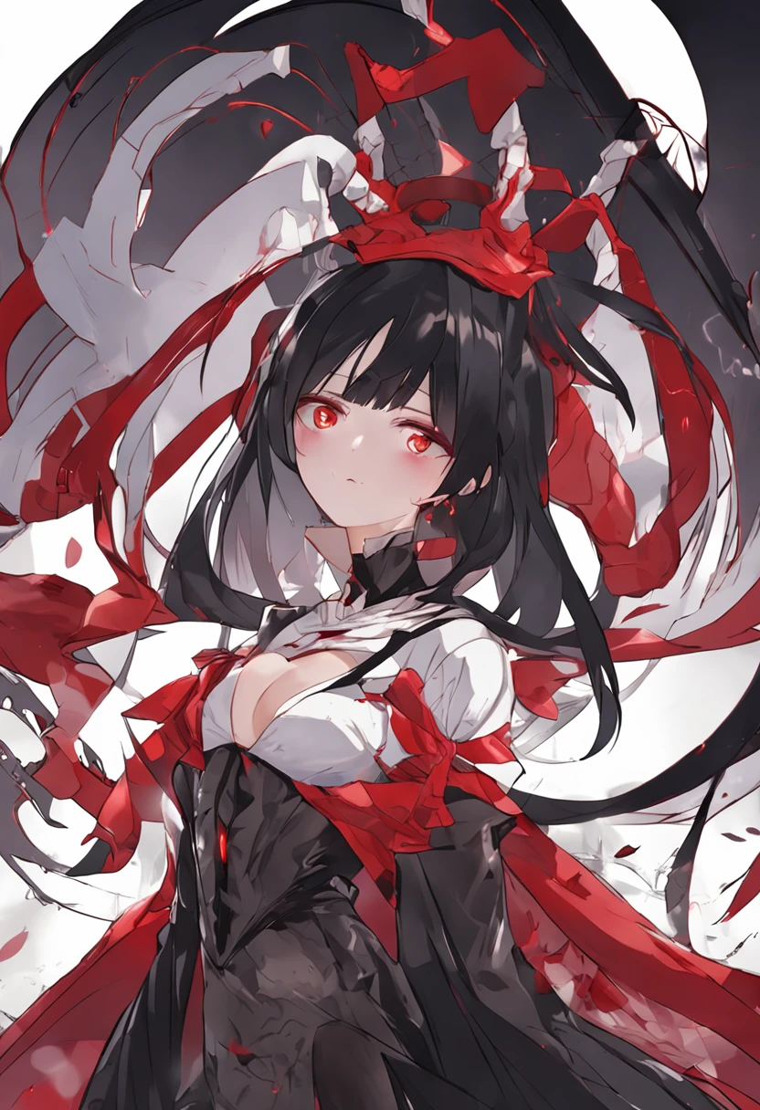 1girl,long black hair,red eyes,medium 