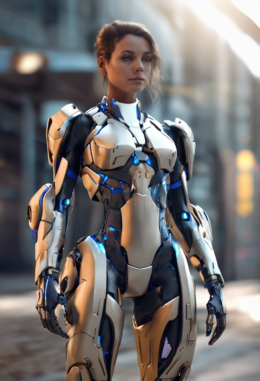 There's a woman in a futuristic suit posing for a photo, unreal engine render + uma deusa, menina em mecha cyber armor, cyber suit, arte do personagem do motor irreal, diverse cybersuits, 3 d render arte do caractere 8 k, menina ciborgue bonito, como personagem de overwatch, cybernetic suit, cybersuits, sci fi female character, Feito em Unreal Engine 5