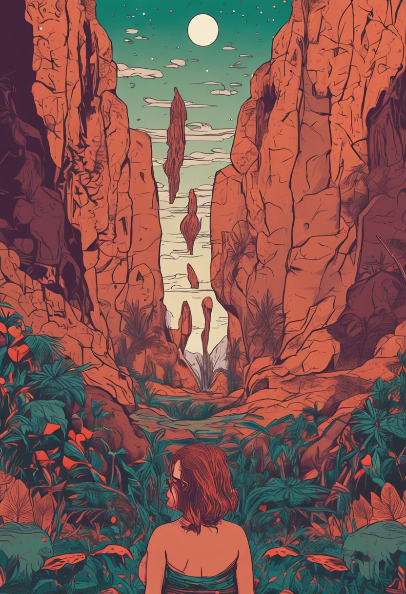 In a primitive cave,natta,The two women held each other,No clothing,huge tit,Cocked buttocks,kiss,sport,jogging