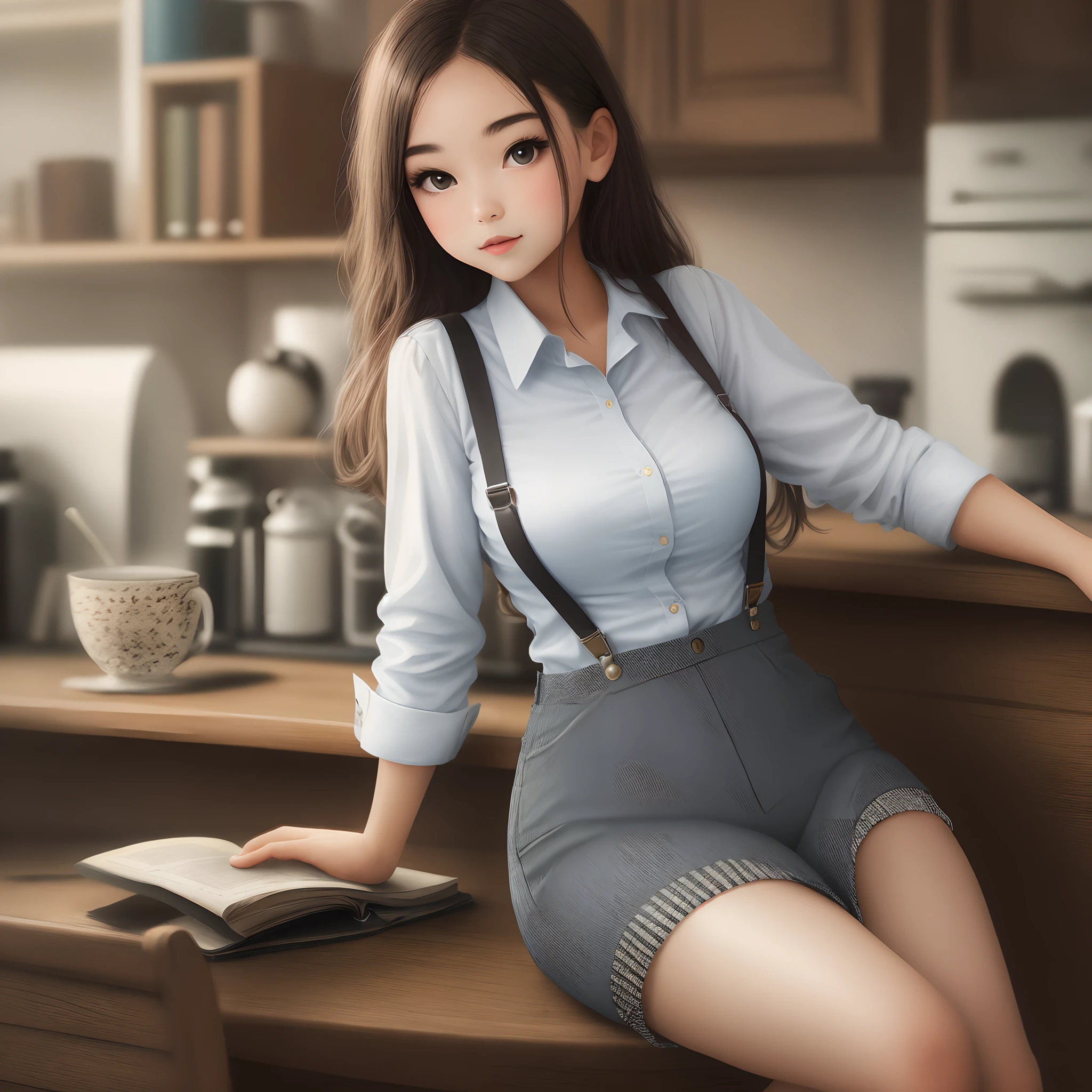 Girl in suspenders