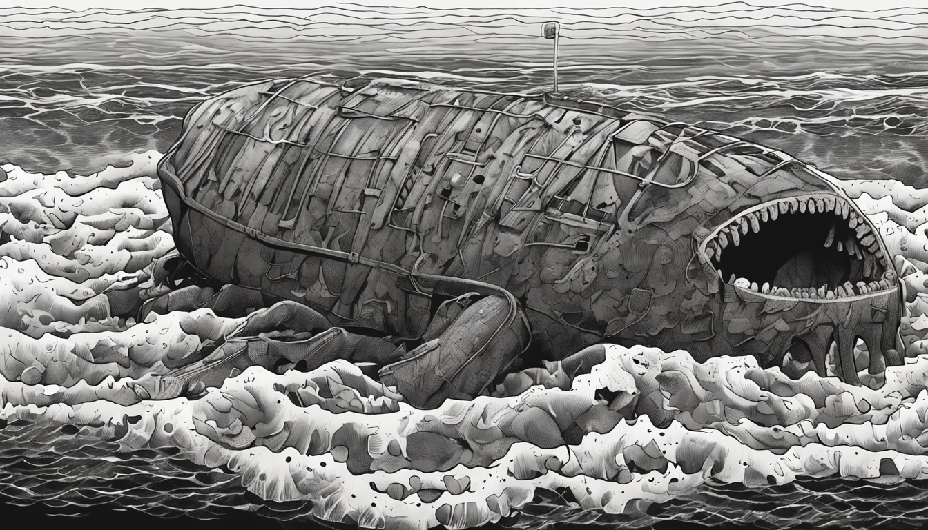 Pacific Ocean Marine Pollution Nuclear Wastewater Japanese Marine Animal Carcass Horror Darkness Armageddon Beaches Dead Day Mechanical Animal Body Pain Riddled with Holes Marine Animals Crying for Help Countless Dead and Wounded Human Devils Marine Floating Corpses Fish Death Turtle Carrying an Iron Pot on Its Back
