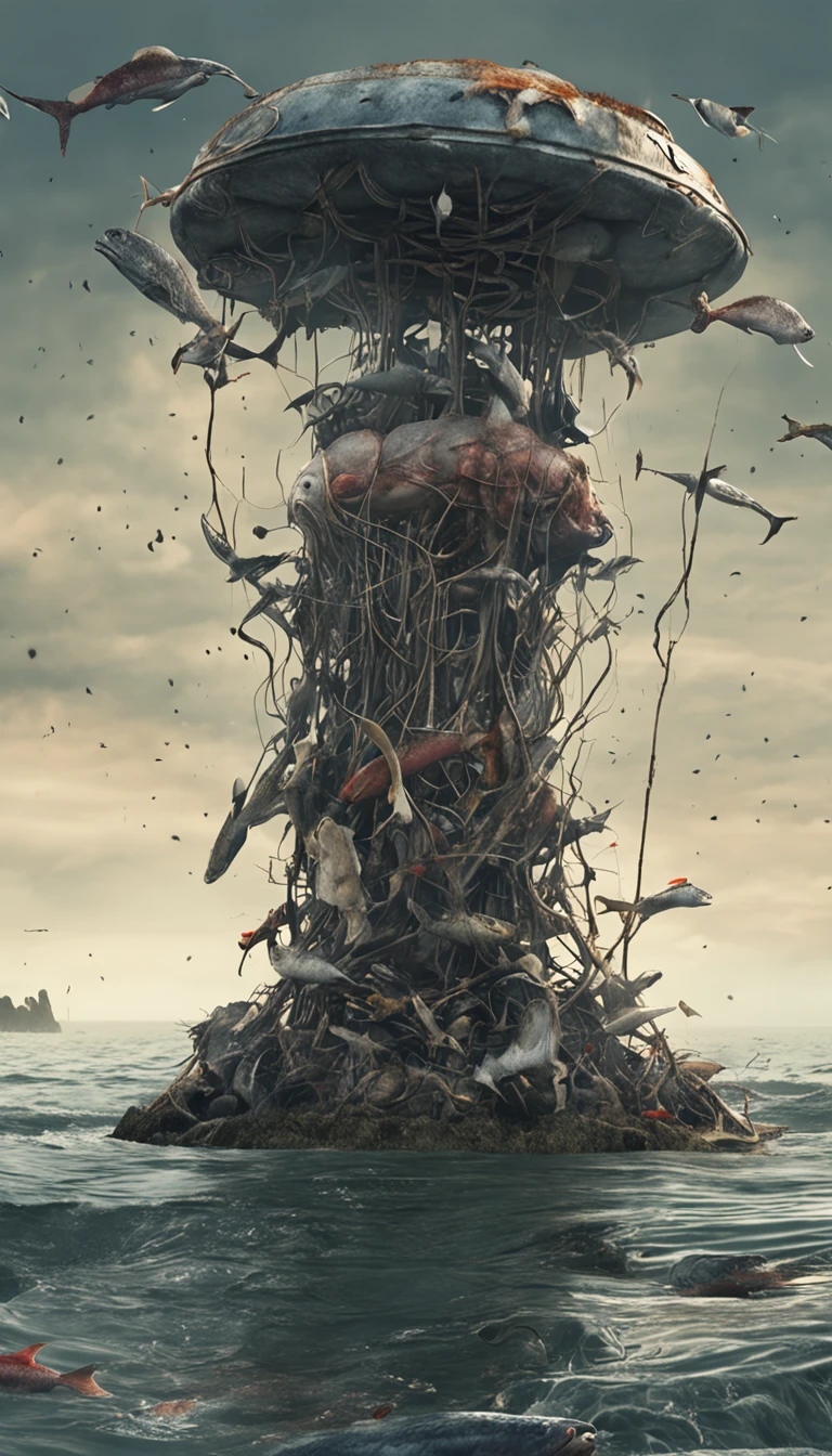 Pacific Ocean Pollution Nuclear Wastewater Japanese Marine Animal Carcasses Horror Darkness Armageddon Beaches Dead Day Mechanical Animal Body Pain Riddled with Holes Marine Animals Crying for Help Countless Dead and Wounded Human Devils Marine Floating Corpses Fish Death