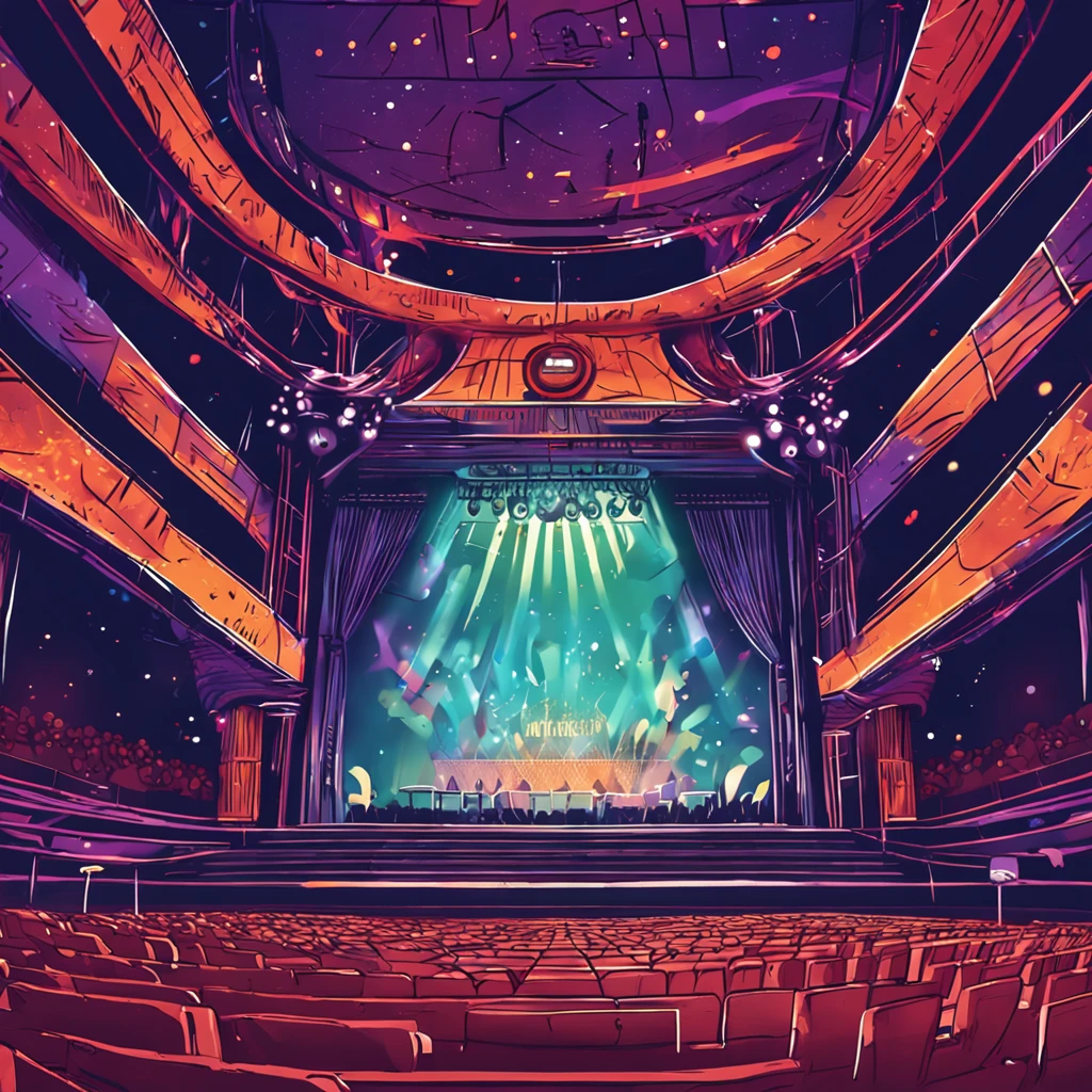 A cheering concert stage