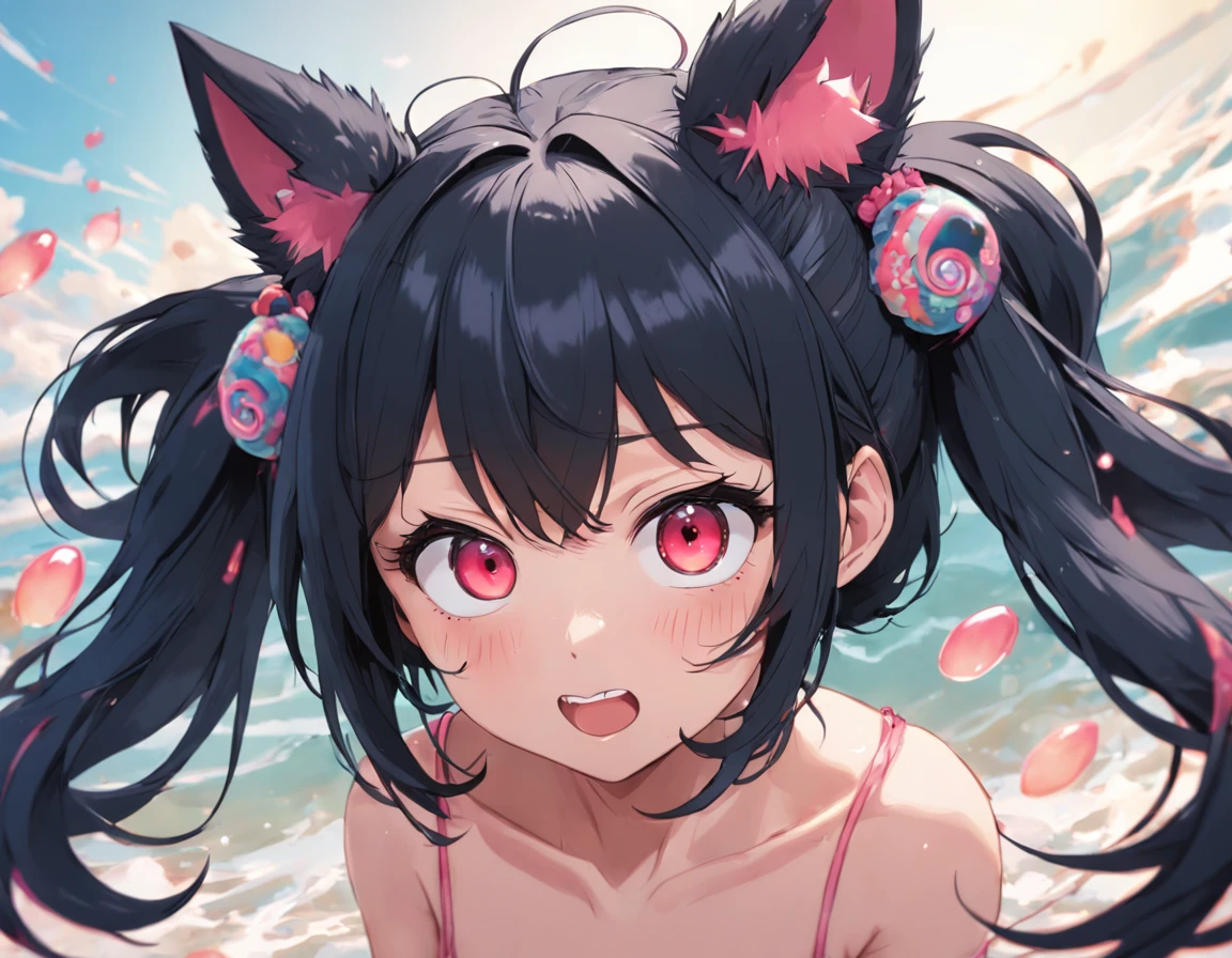 Masterpiece, best quality, nsfw ,1 girl,beach,
White bikini, cute pose,smile,gothic
Official style, nijisanji,inui toko,