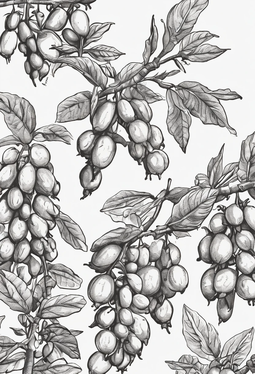 "Black goji berries"Line drawings