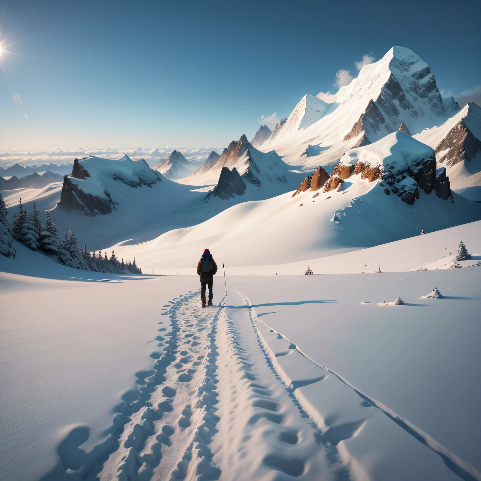 snow mountains,The pictures are generally less detailed,down view,The picture is clean,the whole,Transparent