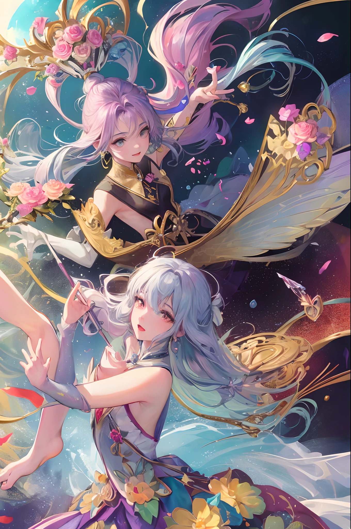 Under the flapping of endless rainbow-colored wings,The flower fairy flew lightly in the air。Her wings,Like carved from the purest crystal,Filled with iridescent magical light,Sometimes transparent,Sometimes shimmering with colorful brilliance。The texture on each wing resembles a fine painting by the artist,Full of delicate and energetic life。
Her magic wand,It's just as dazzling。This magic wand is made of unique magic wood,The sparkle of various gemstones,At the top is a brilliant diamond。It contains endless magical power,Everything good can be created,Give life vigorous vitality。
The figure of the flower fairy,Elegant and agile。Her every movement is like a well-designed dance,It feels elegant and lively。When she waved her magic wand,It's like drawing a beautiful picture in the air,It's involuntarily intoxicating。
Under the sun,The body of the flower fairy radiates a warm light,It's like the embodiment of sunlight。Her smile resembles the spring sun,Bright and warm,It makes people feel extremely comfortable and pleasant。
generally,The flower fairy is the perfect combination of life and magic,Her presence is a symbol of beauty。Every time she waved her magic wand,All to bring more color and vitality to the world,Make the world a more beautiful place。
