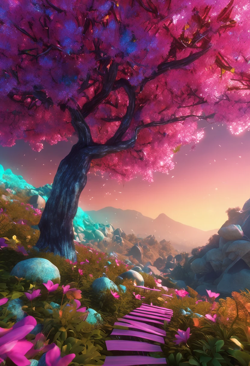 Masterpiece, best quality, (very detailed CG unified 8k wallpaper) (best quality), (best illustration), (best shadow) Nature Valley Delicate foliage Petals of various colors falling in the air Ray tracing, ultra detailed, label white, background solid color, yellow soft light irradiation, perfume bottle is made of glass --v6
